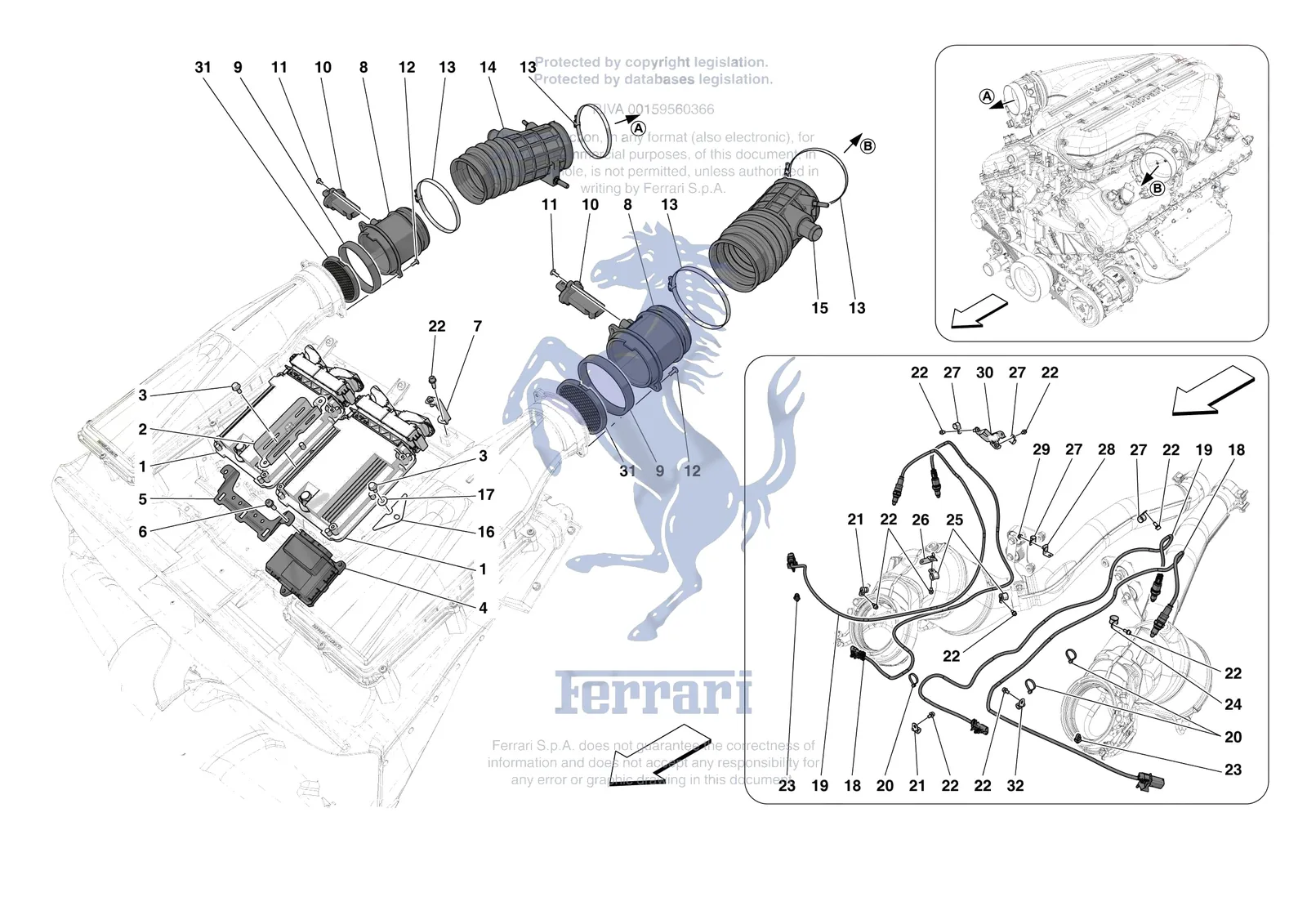 Ferrari 812 Competizione [MECHANICAL SYSTEM] - D.3 - ENGINE INJECTION CONTROL exploded diagram