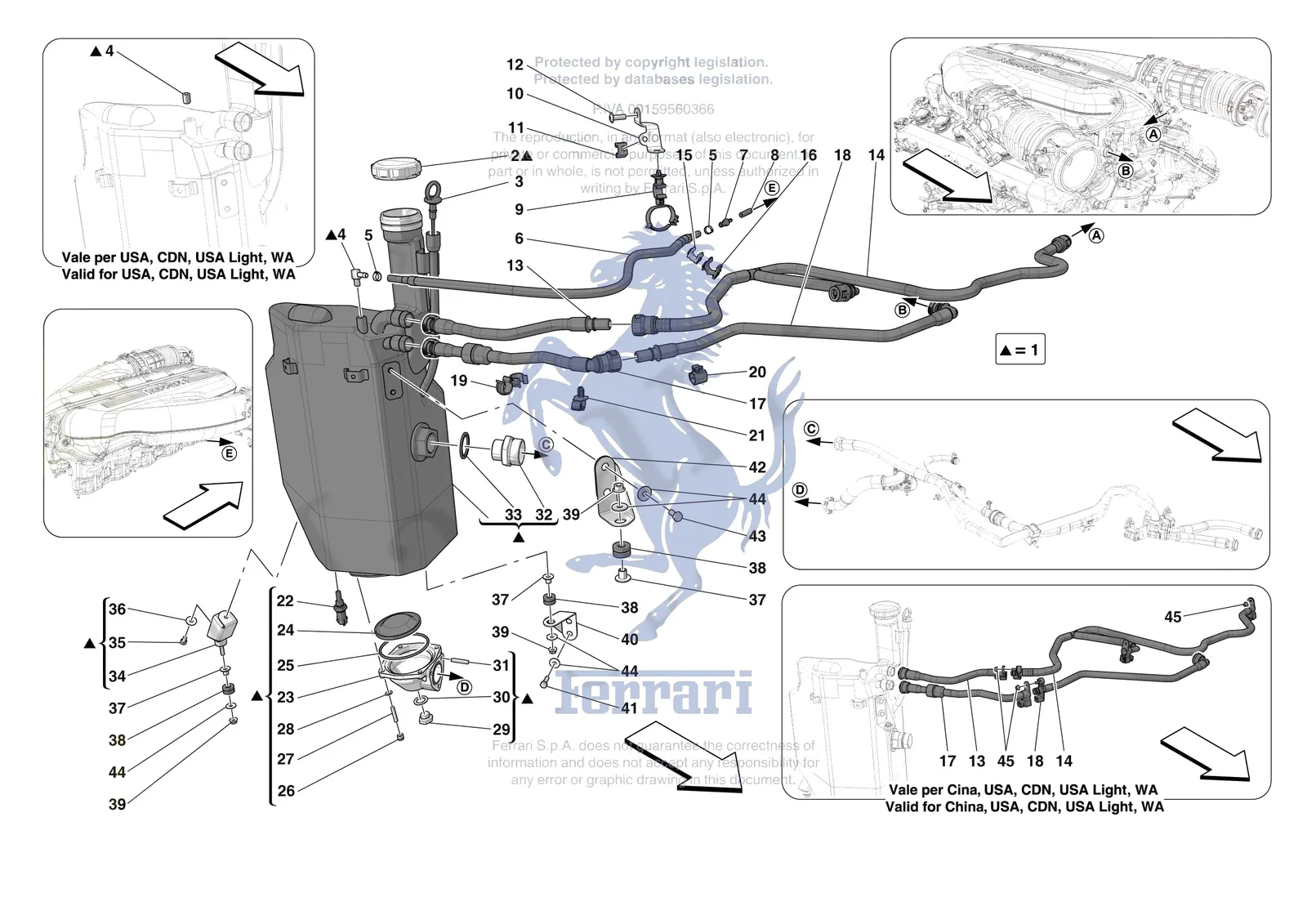 Ferrari 812 Competizione [MECHANICAL SYSTEM] - D.9 - ENGINE OIL RADIATOR AND TANK exploded diagram