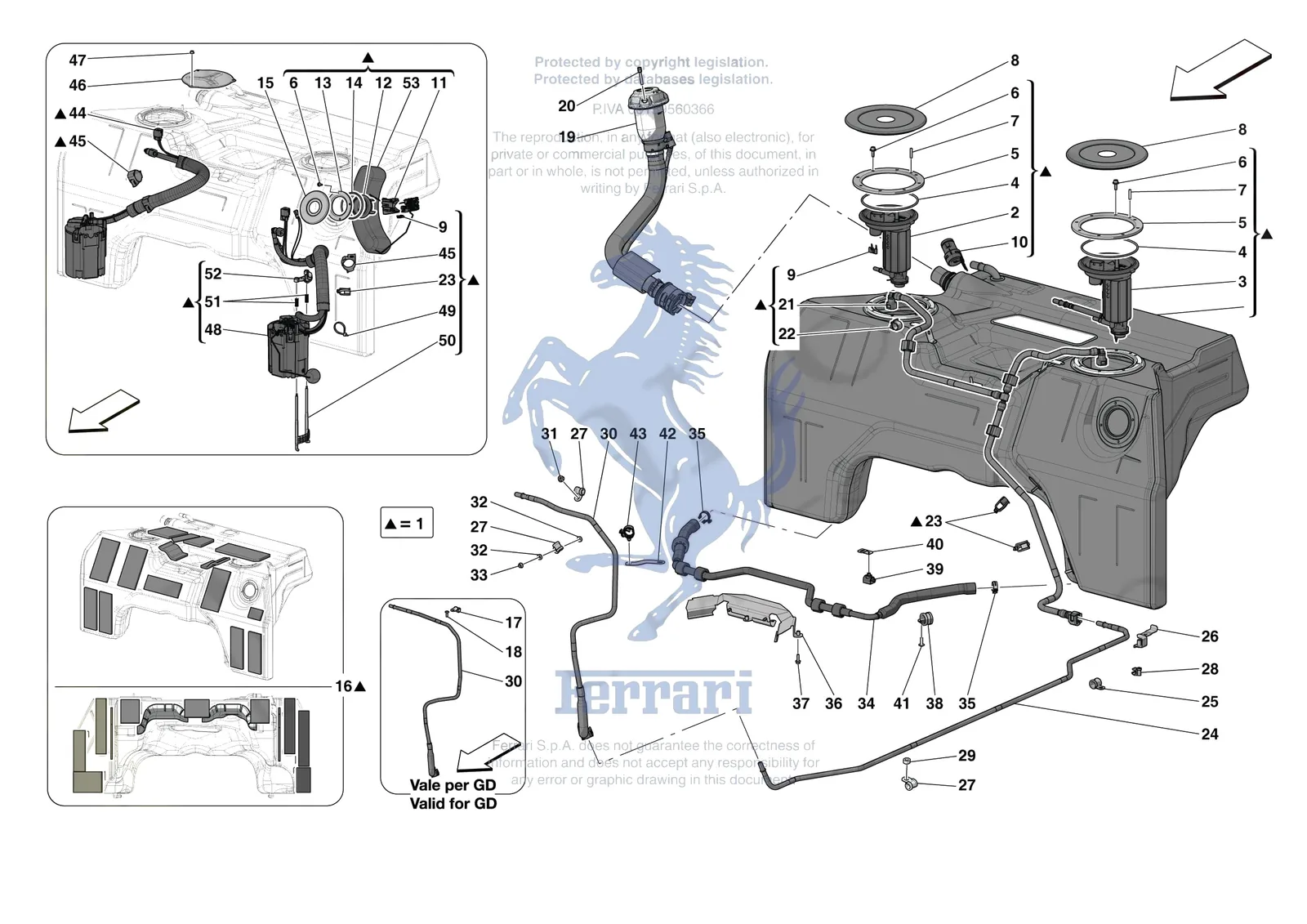 Ferrari 812 Competizione [MECHANICAL SYSTEM] - D.11 - FUEL TANK exploded diagram