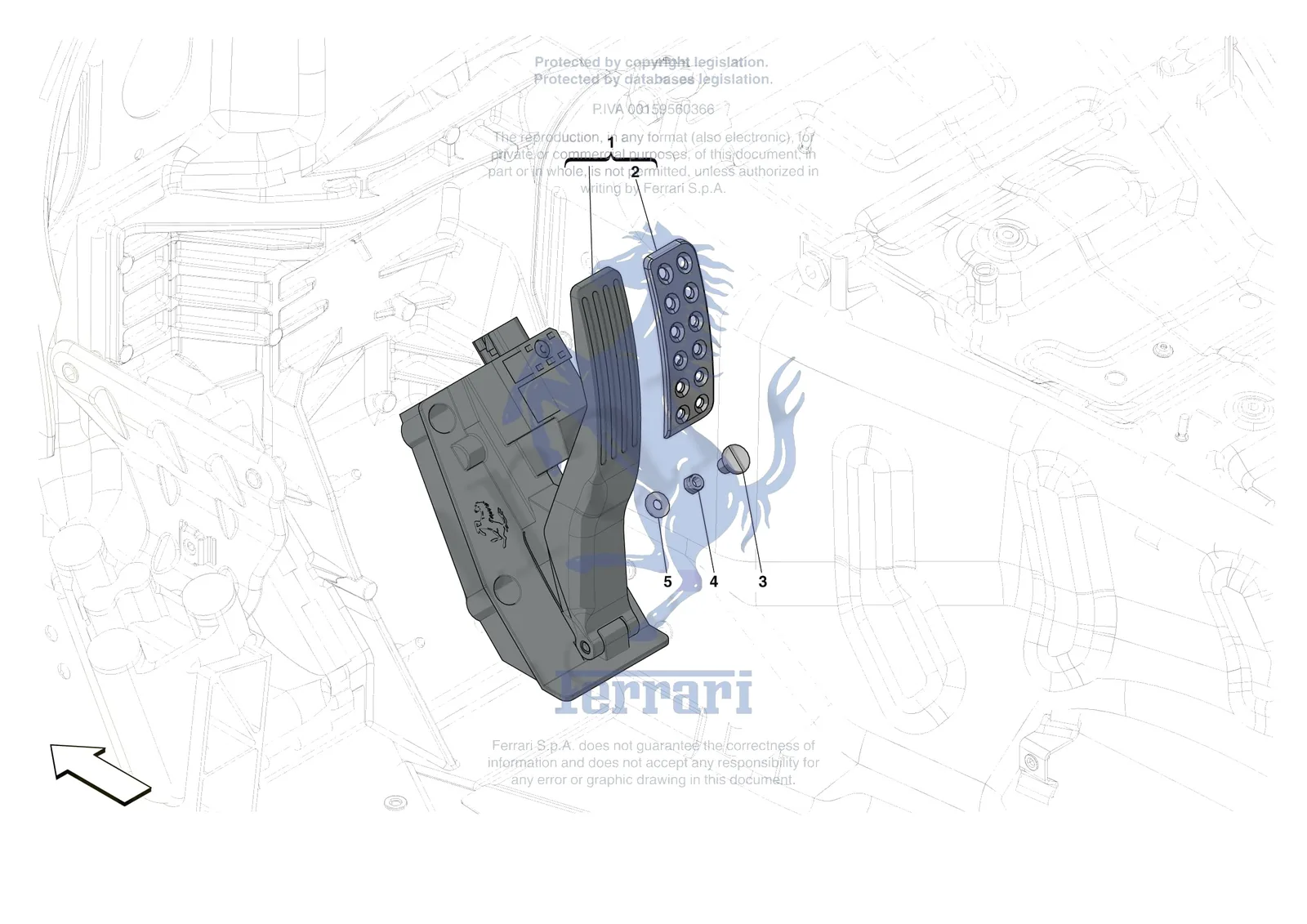 Ferrari 812 Competizione [MECHANICAL SYSTEM] - D.19 - ACCELERATOR CONTROL exploded diagram