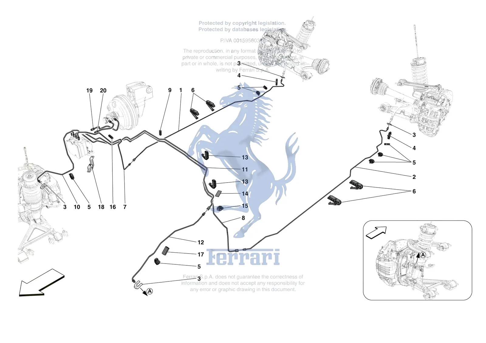 Ferrari 812 Competizione [MECHANICAL SYSTEM] - D.23.02 - HYDRAULIC BRAKE CONTROL PIPES -Applicable for RHD- exploded diagram