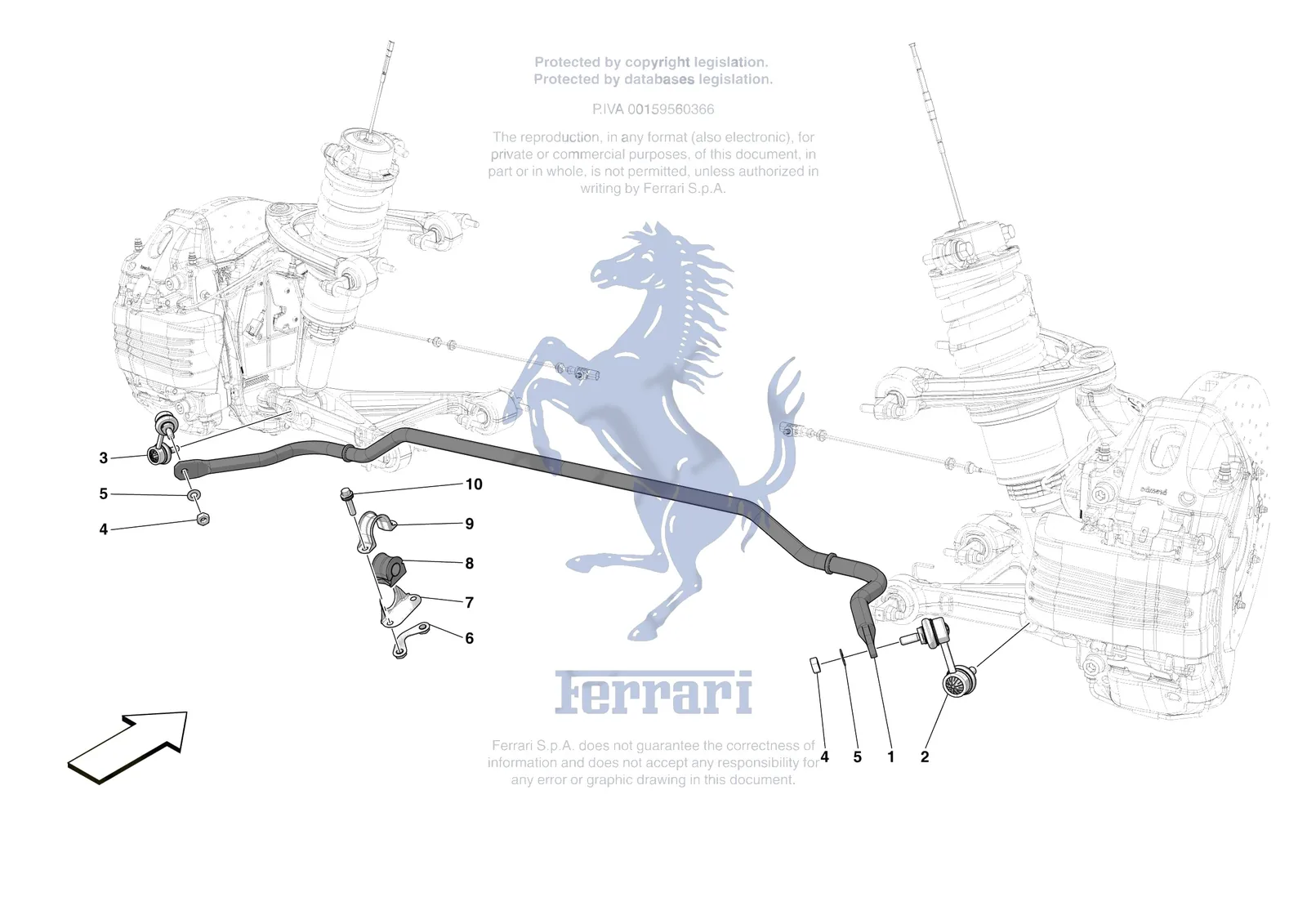 Ferrari 812 Competizione [MECHANICAL SYSTEM] - D.26 - FRONT TORSION BAR exploded diagram