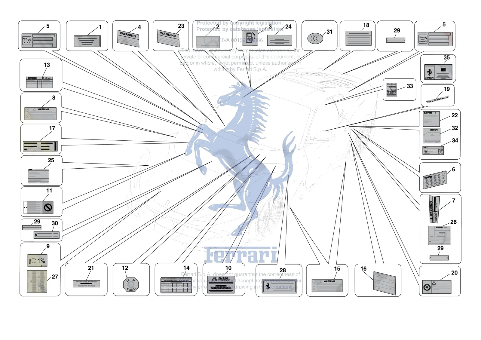 Ferrari 812 Competizione [MECHANICAL SYSTEM] - D.37 - PLATES exploded diagram