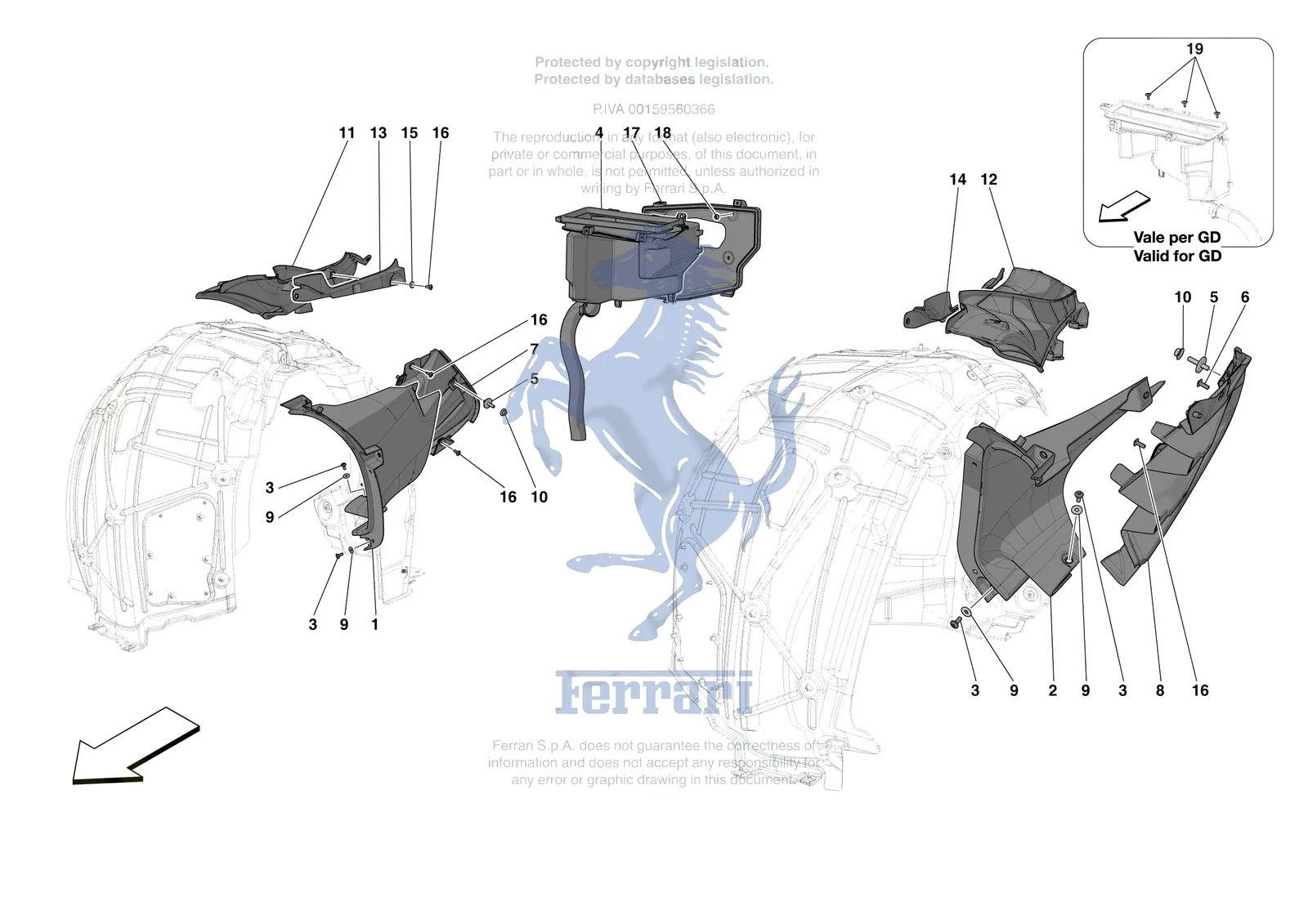 Ferrari 812 Competizione [VEHICLE TRIM] - E.23 - LATERAL AIR INTAKES exploded diagram