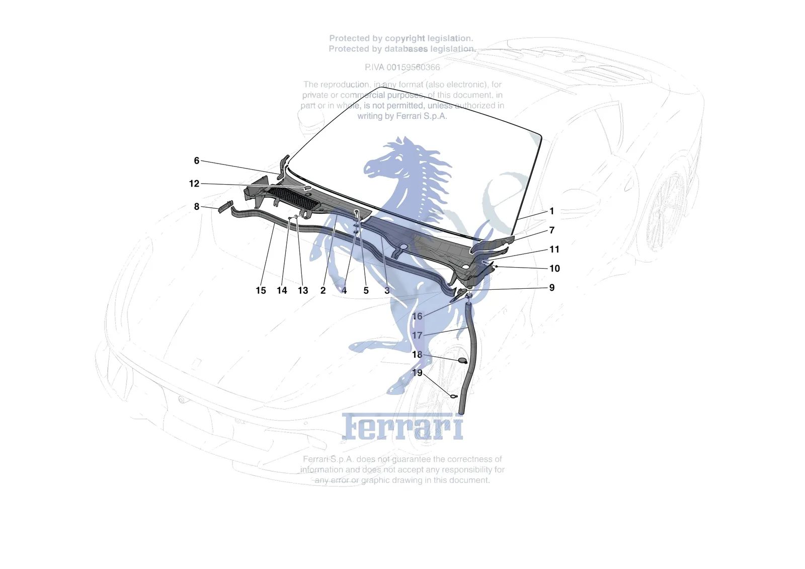 Ferrari 812 Competizione [VEHICLE TRIM] - E.25 - WINDSCREEN exploded diagram