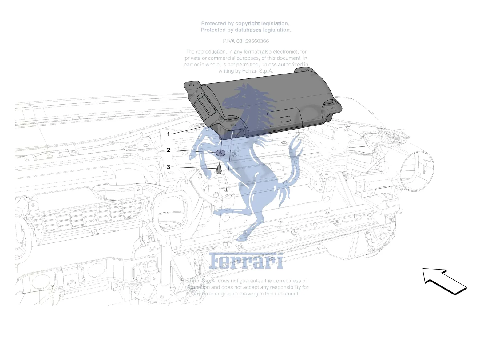 Ferrari 812 Competizione [VEHICLE TRIM] - E.47.08 - DASHBOARD - PASSENGER AIRBAG exploded diagram