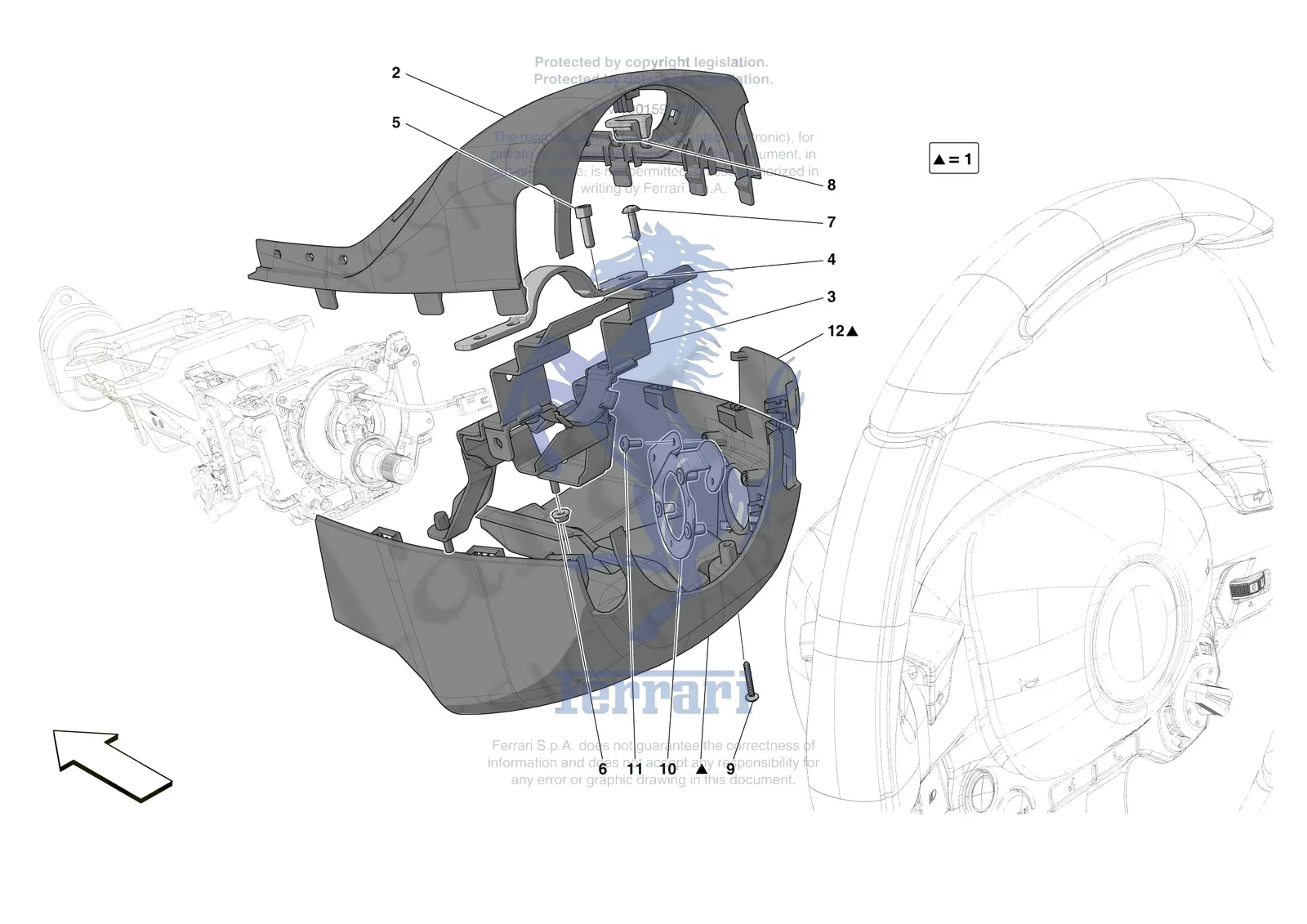 Ferrari 812 Competizione [VEHICLE TRIM] - E.50 - OTHER INTERIOR TRIM ELEMENTS exploded diagram