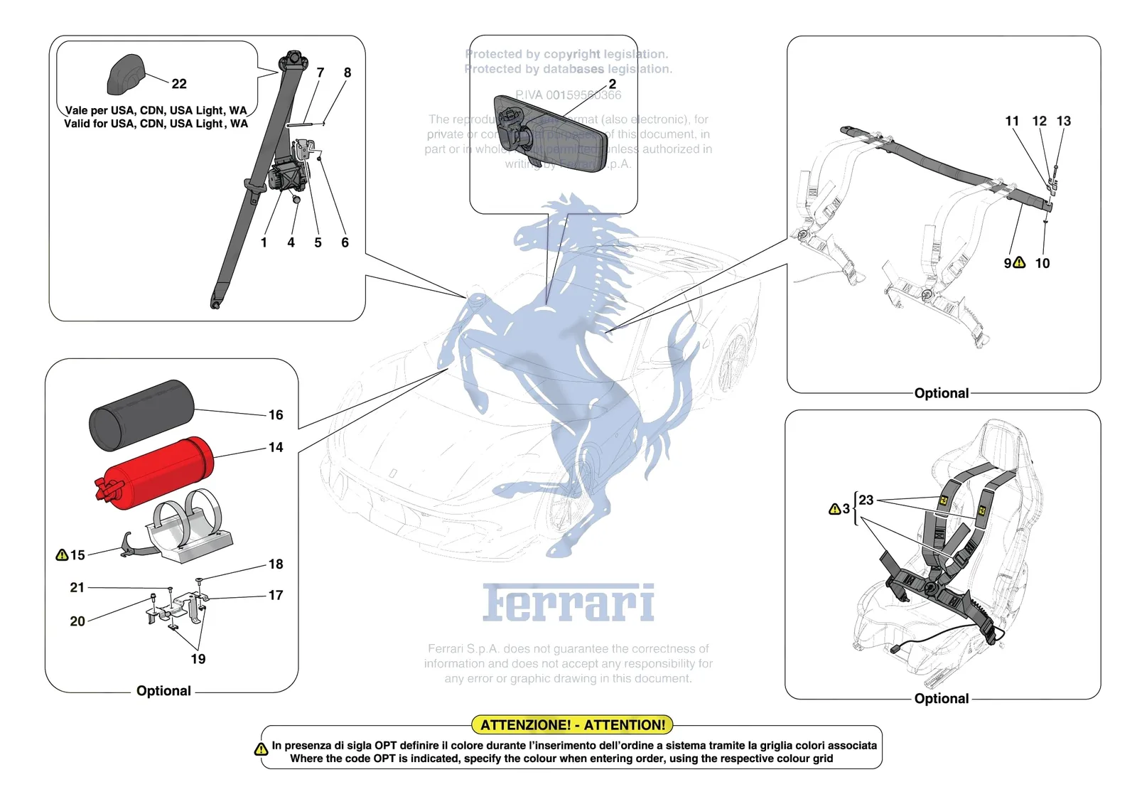 Ferrari 812 Competizione [VEHICLE TRIM] - E.53 - OTHER INTERIOR TRIM ACCESSORIES exploded diagram