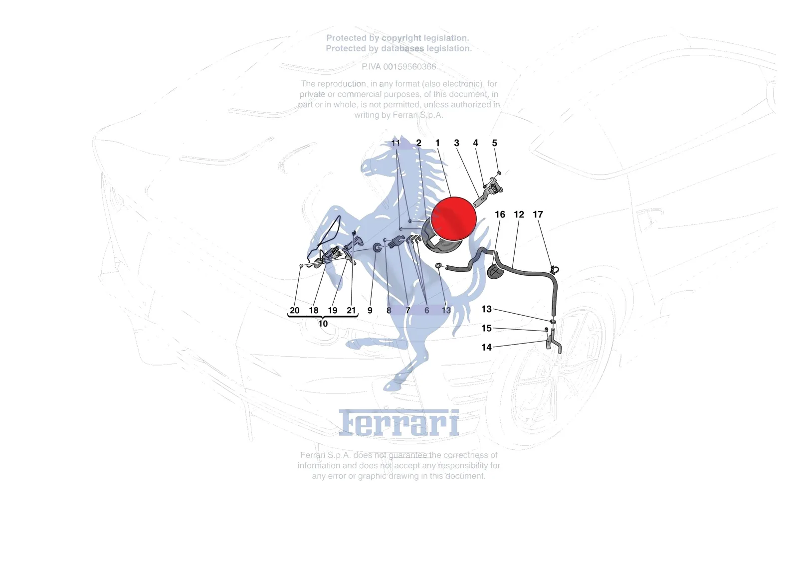 Ferrari 812 Competizione [VEHICLE TRIM] - E.56 - FUEL FILLER SEAT exploded diagram