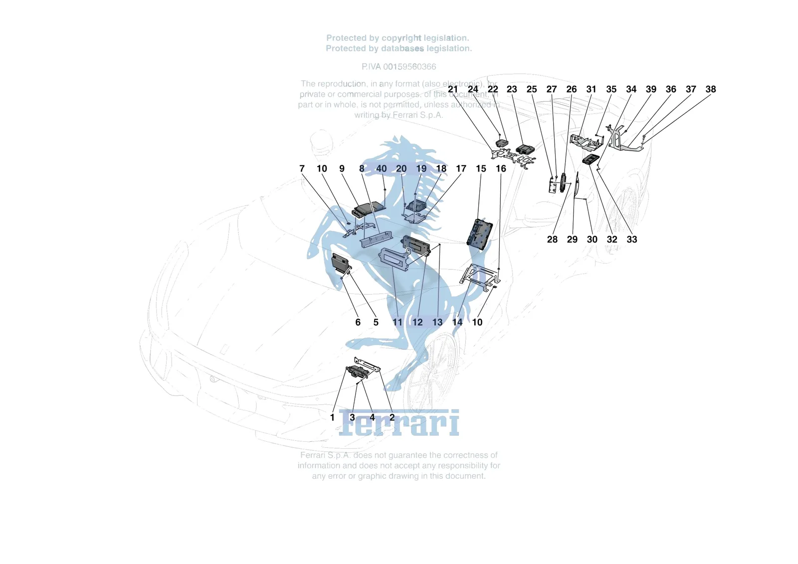 Ferrari 812 Competizione [ELECTRICAL SYSTEM] - F.6 - ELECTRICAL SYSTEM CONTROL UNITS exploded diagram