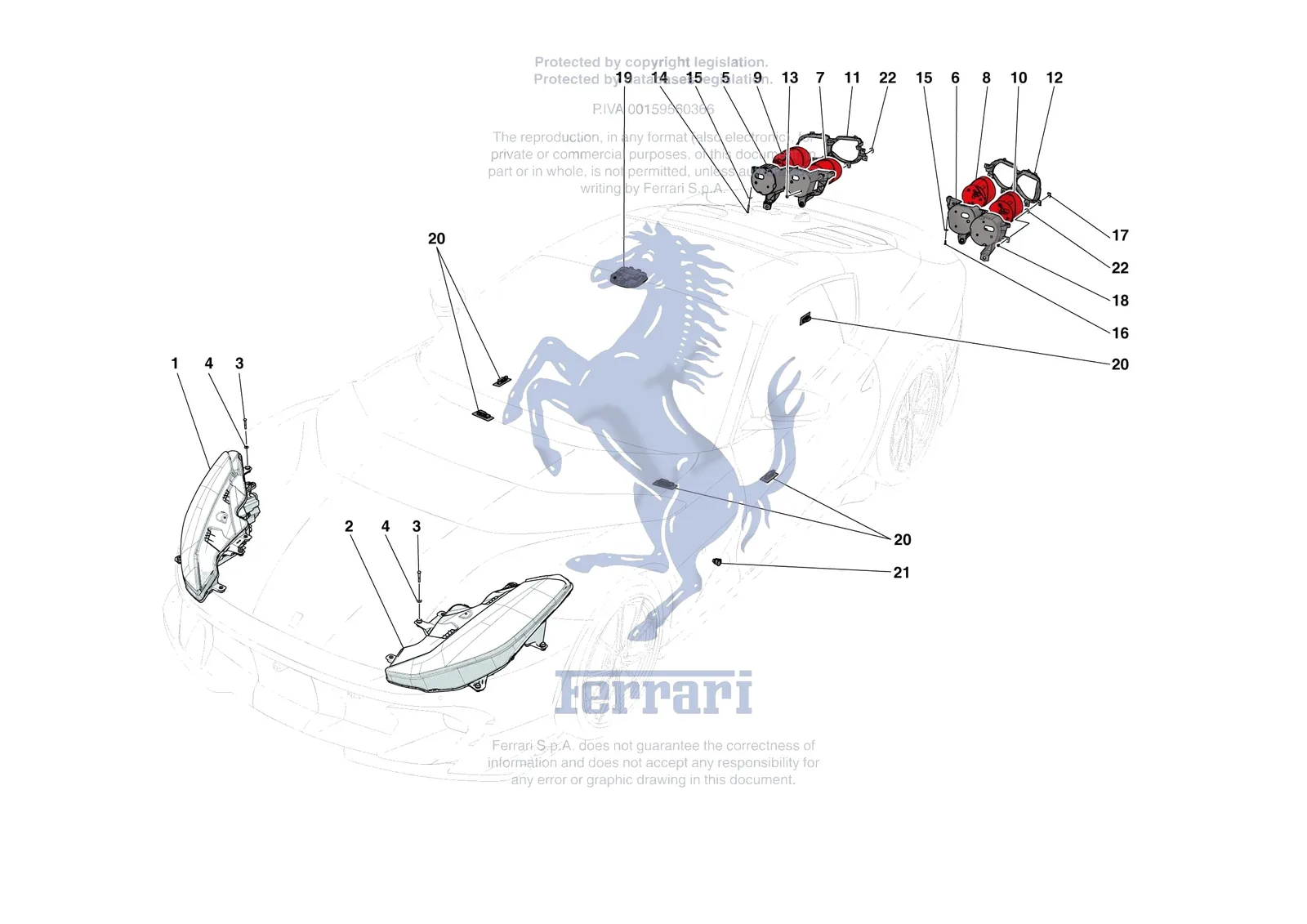 Ferrari 812 Competizione [ELECTRICAL SYSTEM] - F.9 - LIGHTING SYSTEMS exploded diagram