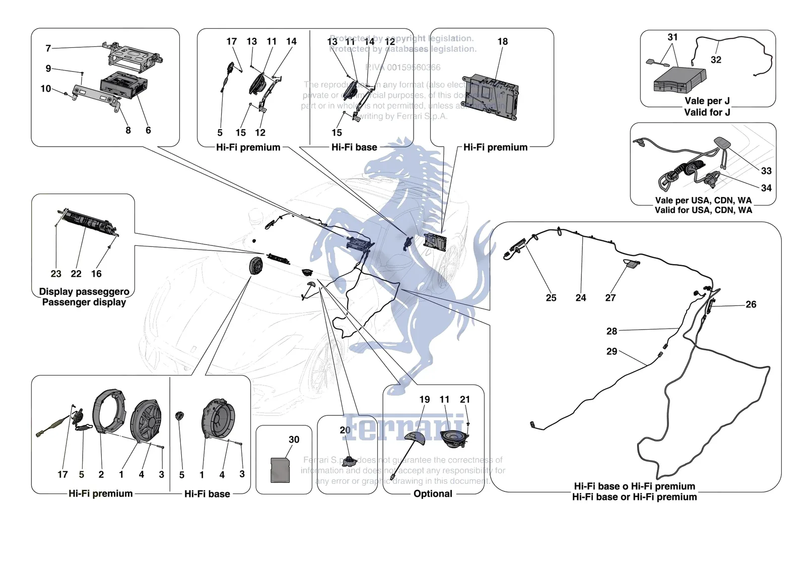 Ferrari 812 Competizione [ELECTRICAL SYSTEM] - F.10 - AUDIO UNIT exploded diagram