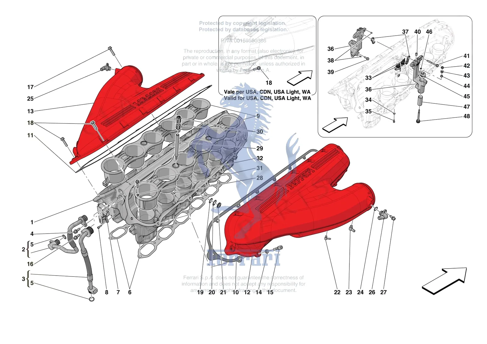 Ferrari 812 CompetizioneA [ENGINE] - B.14 - ENGINE INTAKE DUCT exploded diagram