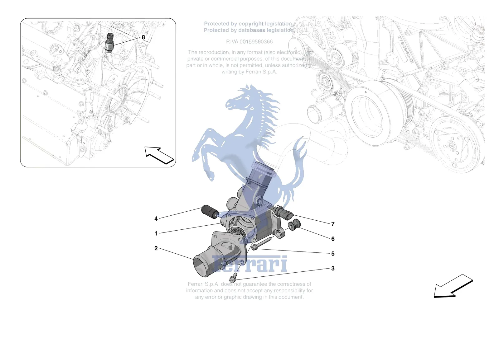 Ferrari 812 CompetizioneA [ENGINE] - B.27 - ENGINE TEMPERATURE AND PRESSURE REGULATORS exploded diagram