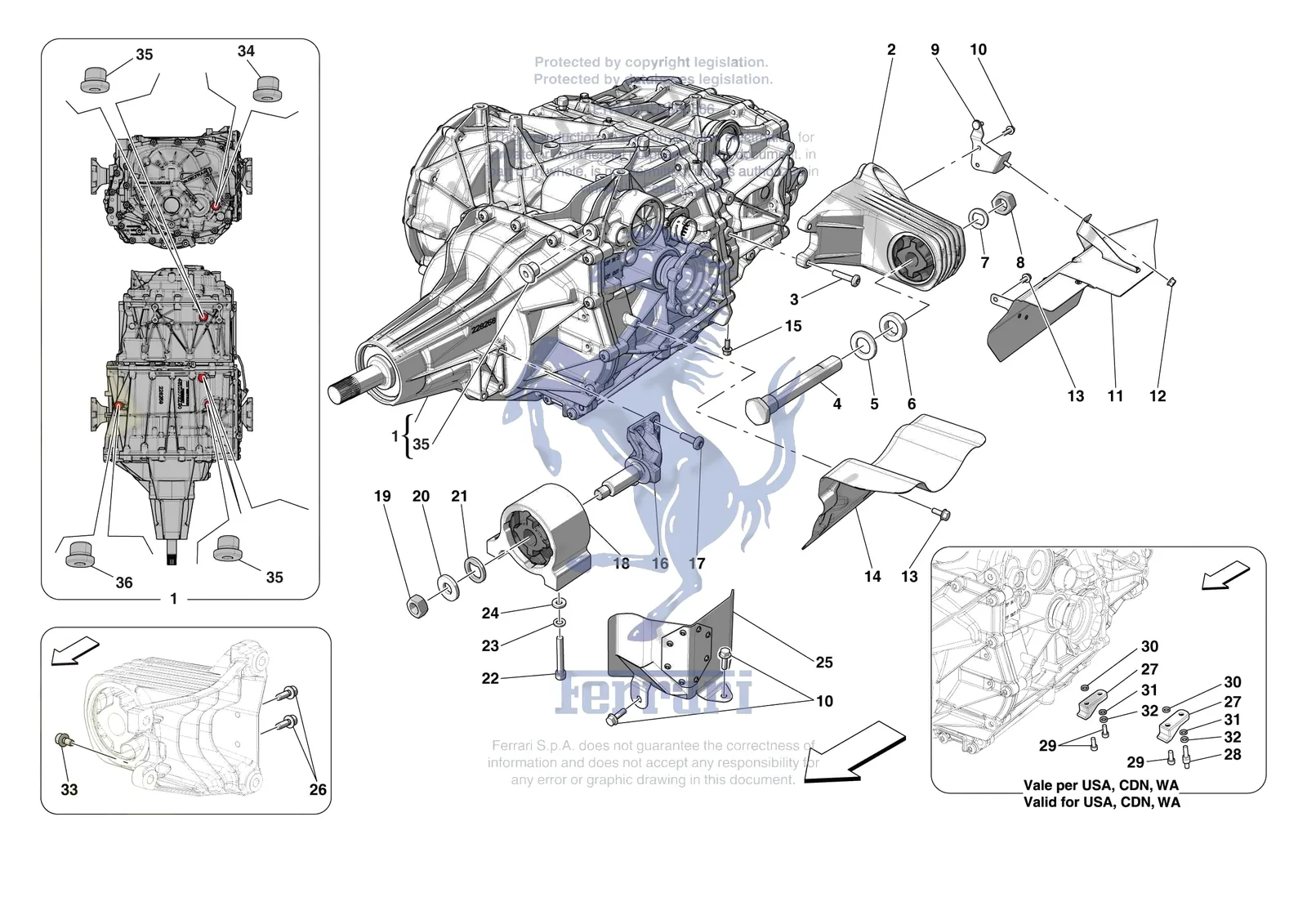 Ferrari 812 CompetizioneA [GEARBOX] - C.01.01 - GEARBOX AND FASTENERS exploded diagram