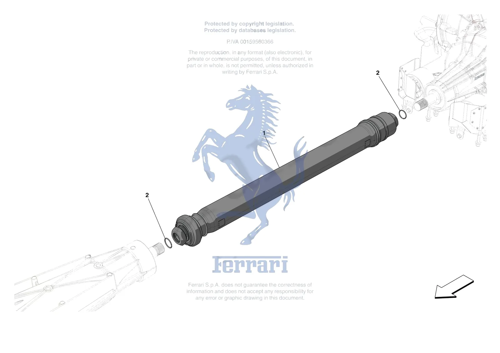 Ferrari 812 CompetizioneA [GEARBOX] - C.6 - TRANSMISSION SHAFT exploded diagram