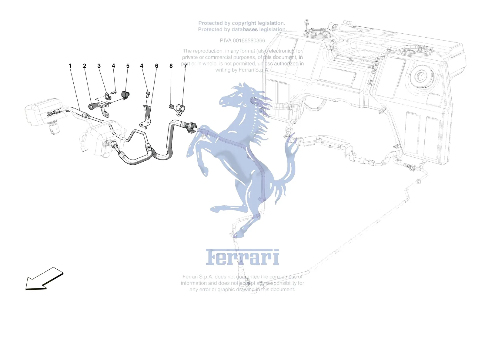 Ferrari 812 CompetizioneA [MECHANICAL SYSTEM] - D.2 - ENGINE FUEL DELIVERY PIPES exploded diagram