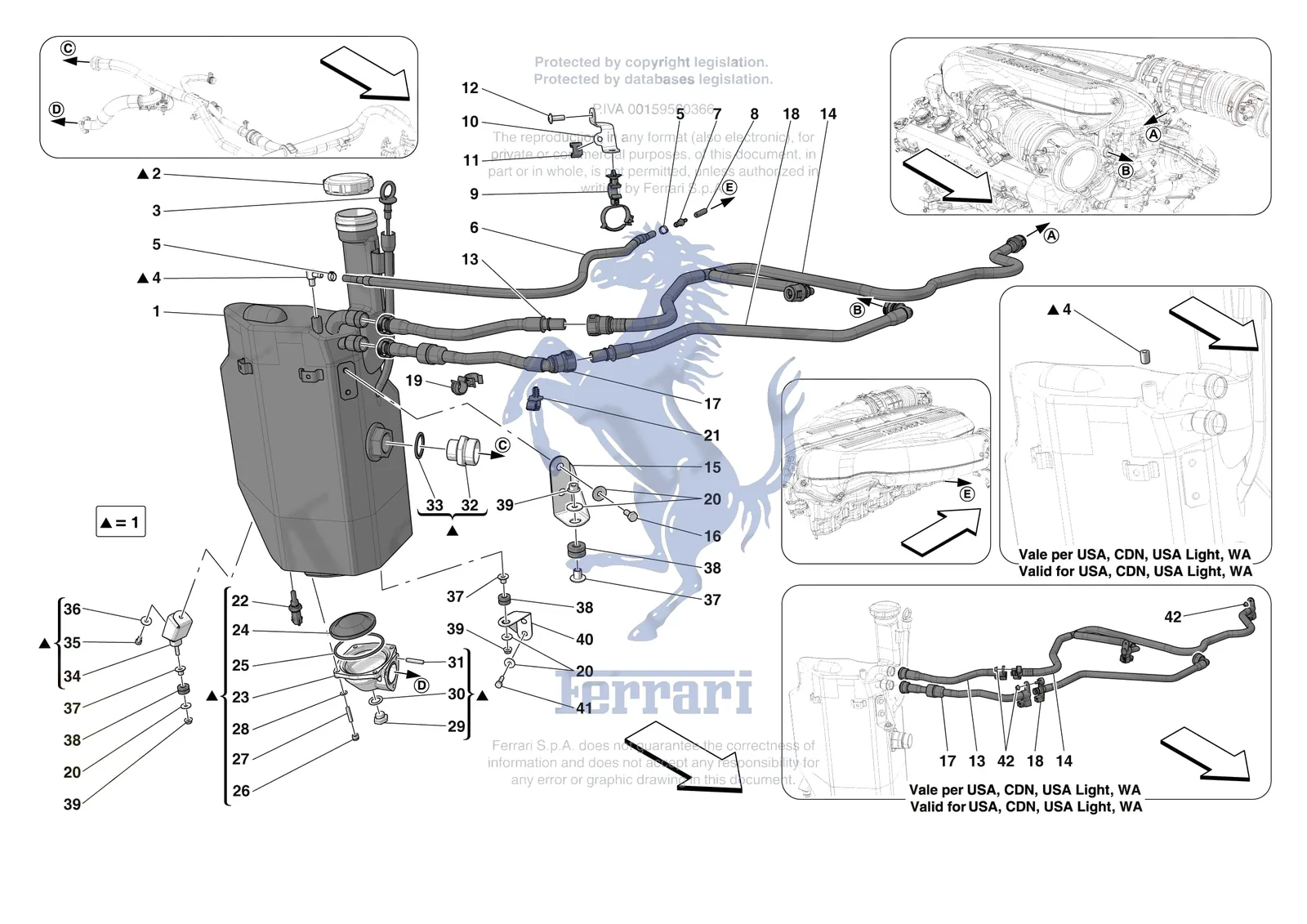 Ferrari 812 CompetizioneA [MECHANICAL SYSTEM] - D.9 - ENGINE OIL RADIATOR AND TANK exploded diagram