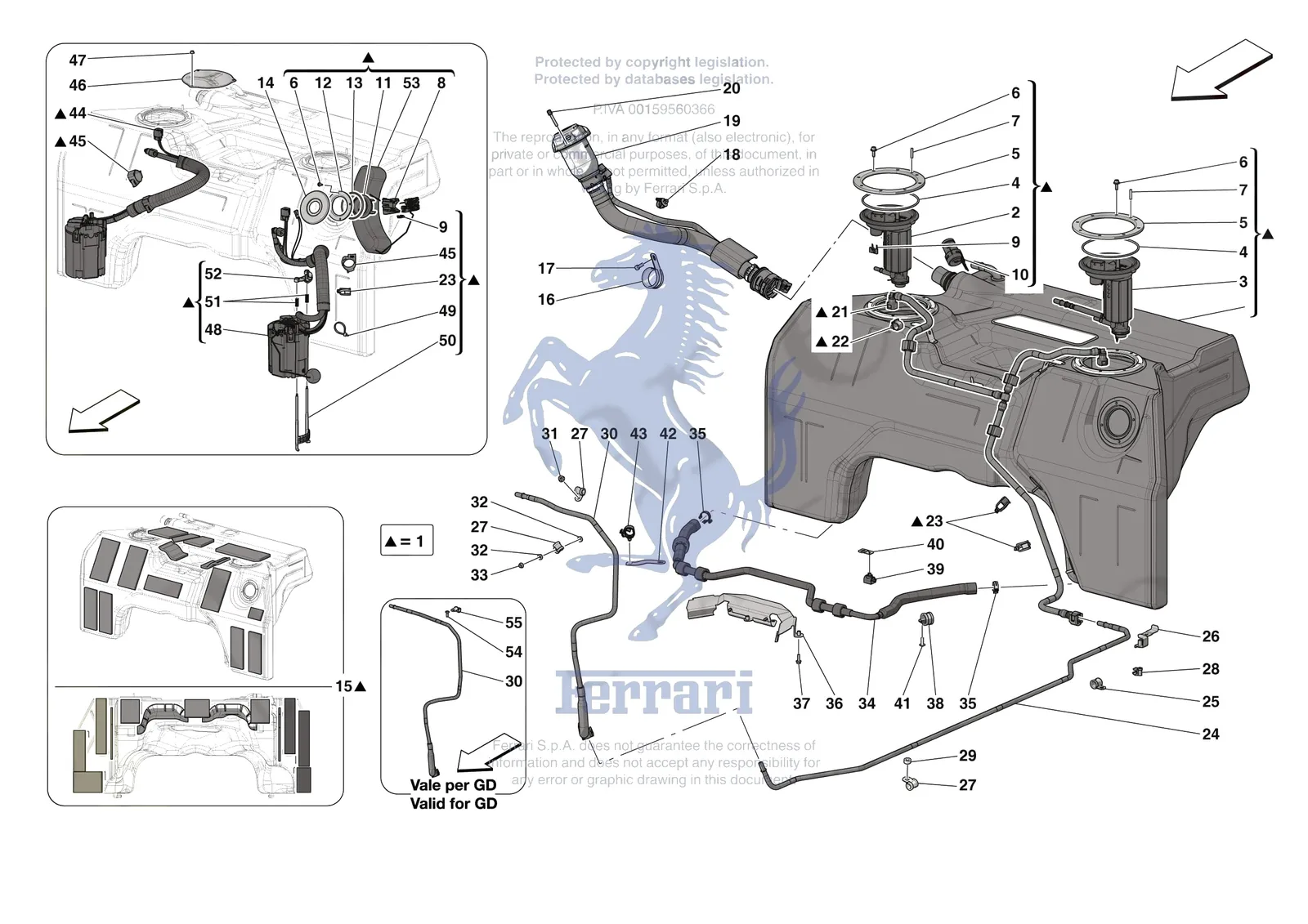 Ferrari 812 CompetizioneA [MECHANICAL SYSTEM] - D.11 - FUEL TANK exploded diagram