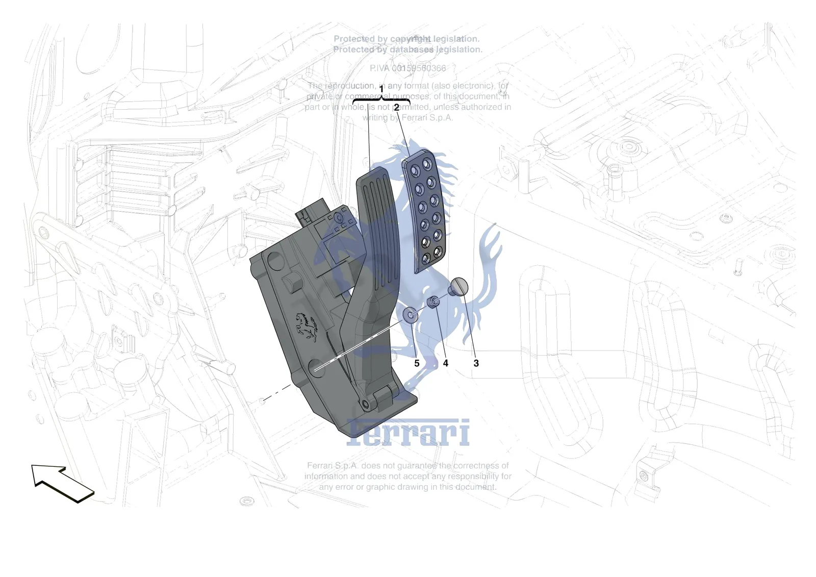 Ferrari 812 CompetizioneA [MECHANICAL SYSTEM] - D.19 - ACCELERATOR CONTROL exploded diagram