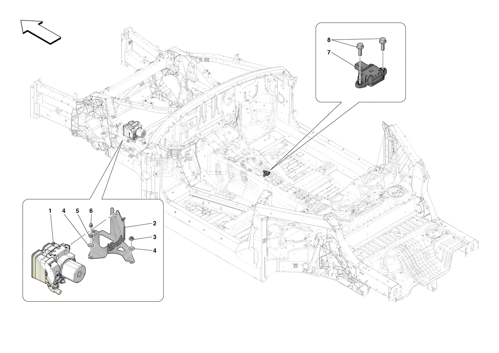 Ferrari 812 CompetizioneA [MECHANICAL SYSTEM] - D.24 - ABS ASR SYSTEM exploded diagram