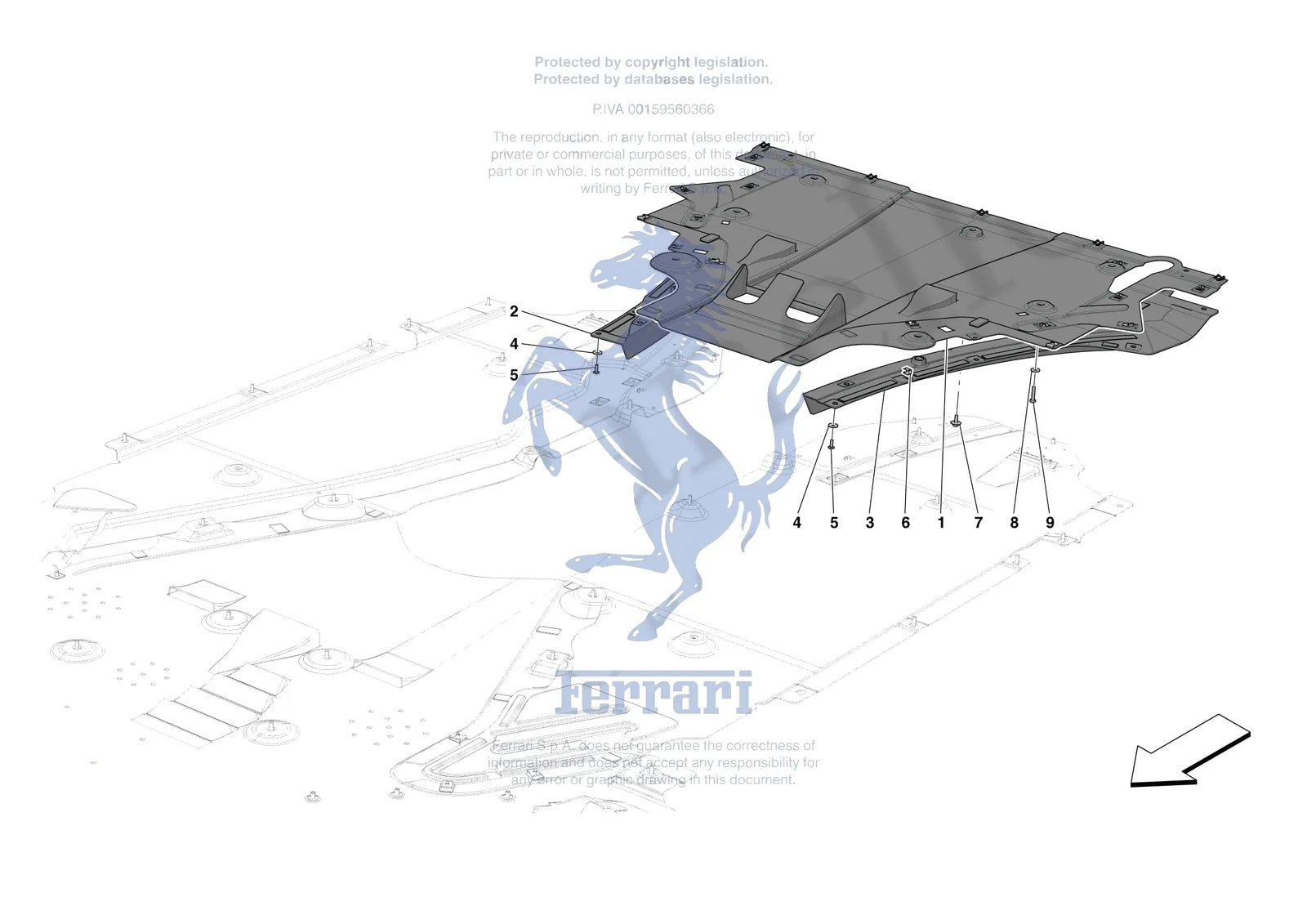 Ferrari 812 CompetizioneA [VEHICLE TRIM] - E.16 - REAR SHIELDS exploded diagram