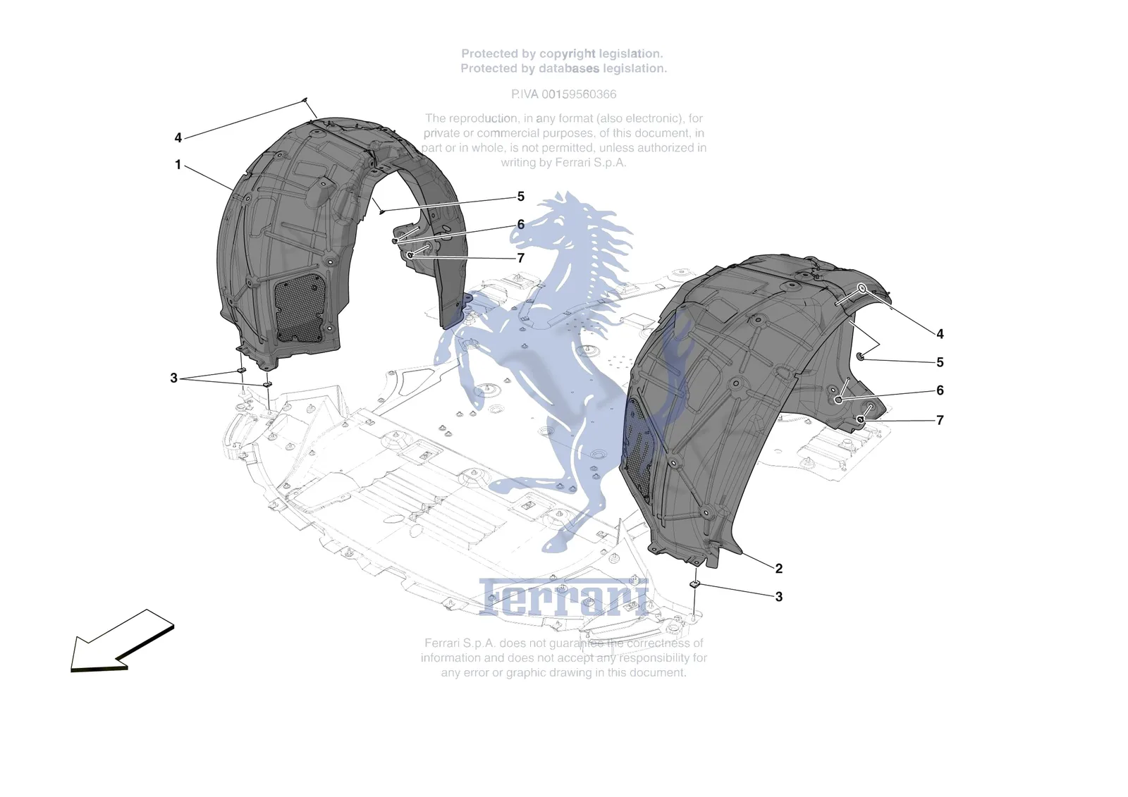 Ferrari 812 CompetizioneA [VEHICLE TRIM] - E.17 - FRONT WHEELHOUSE exploded diagram