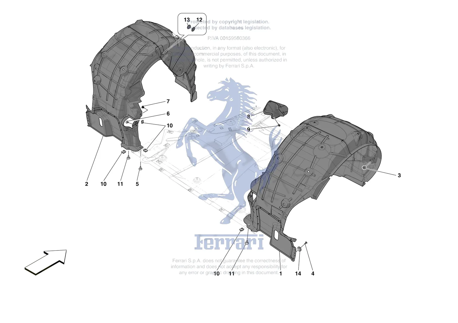 Ferrari 812 CompetizioneA [VEHICLE TRIM] - E.18 - REAR WHEELHOUSE exploded diagram