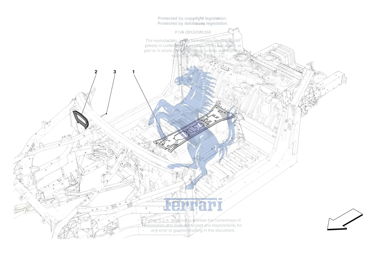 Ferrari 812 CompetizioneA [VEHICLE TRIM] - E.19 - INTERNAL CABIN INSULATION exploded diagram