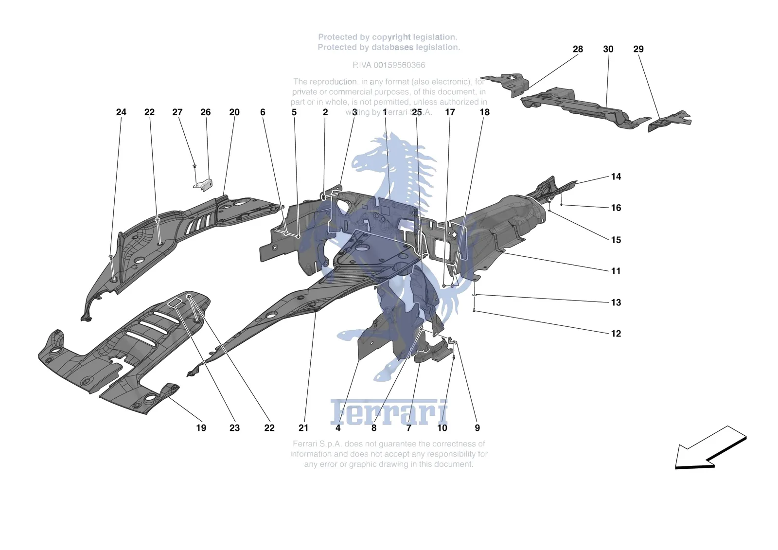 Ferrari 812 CompetizioneA [VEHICLE TRIM] - E.20 - ENGINE COMPARTMENT INSULATION exploded diagram