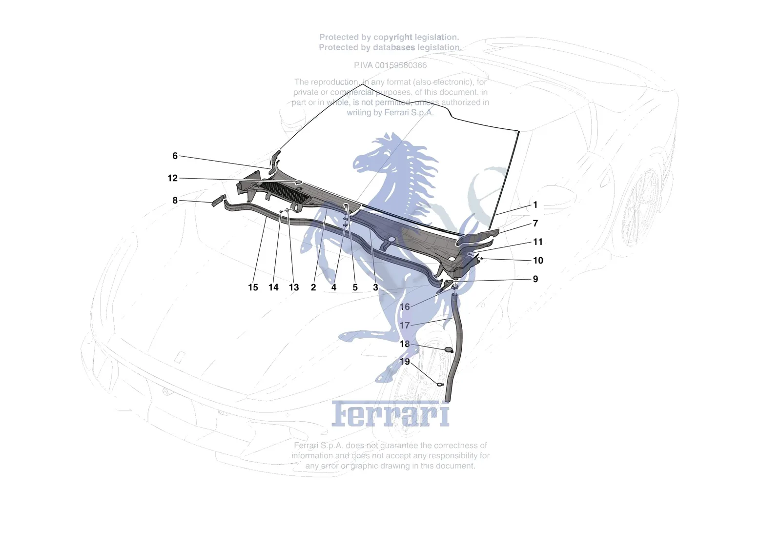Ferrari 812 CompetizioneA [VEHICLE TRIM] - E.25 - WINDSCREEN exploded diagram