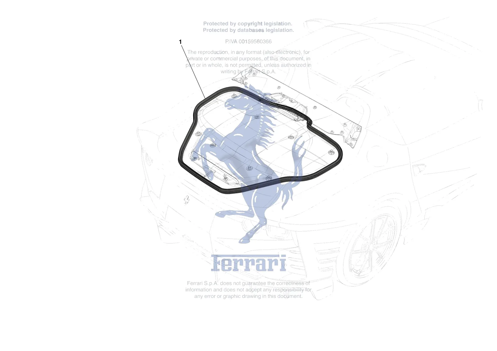 Ferrari 812 CompetizioneA [VEHICLE TRIM] - E.38 - REAR LID SEALS exploded diagram
