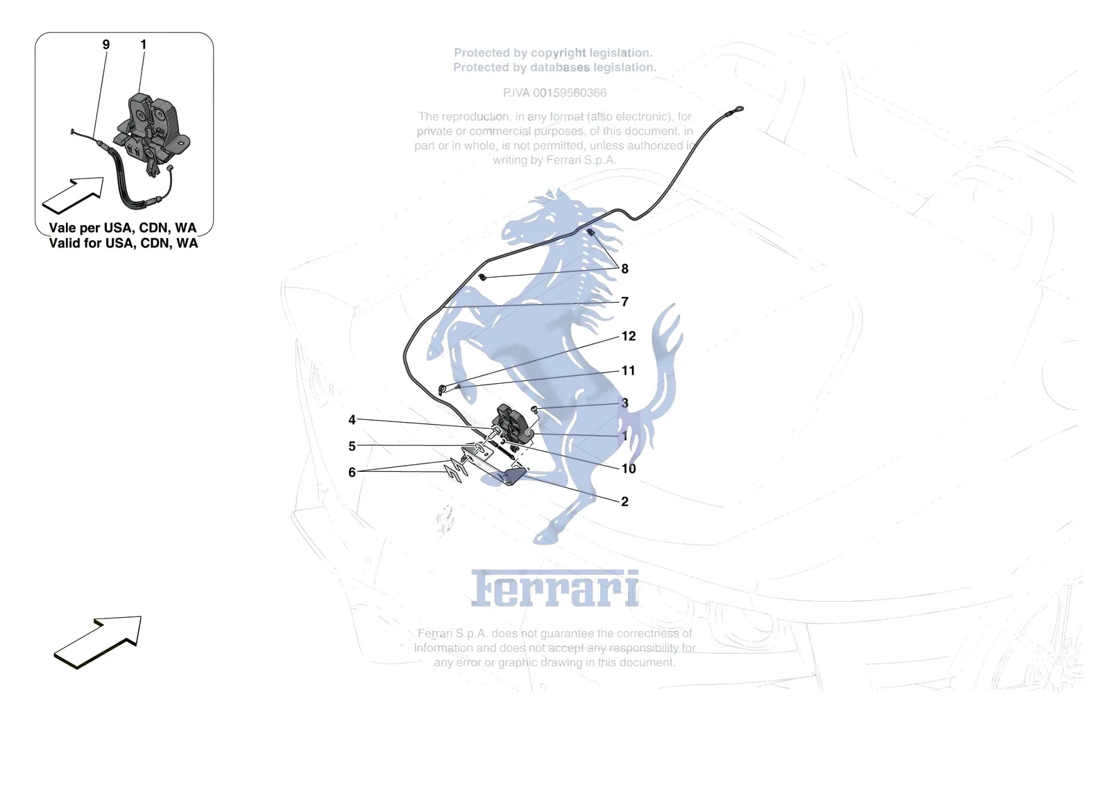 Ferrari 812 CompetizioneA [VEHICLE TRIM] - E.39 - REAR LID OPENING MECHANISM exploded diagram