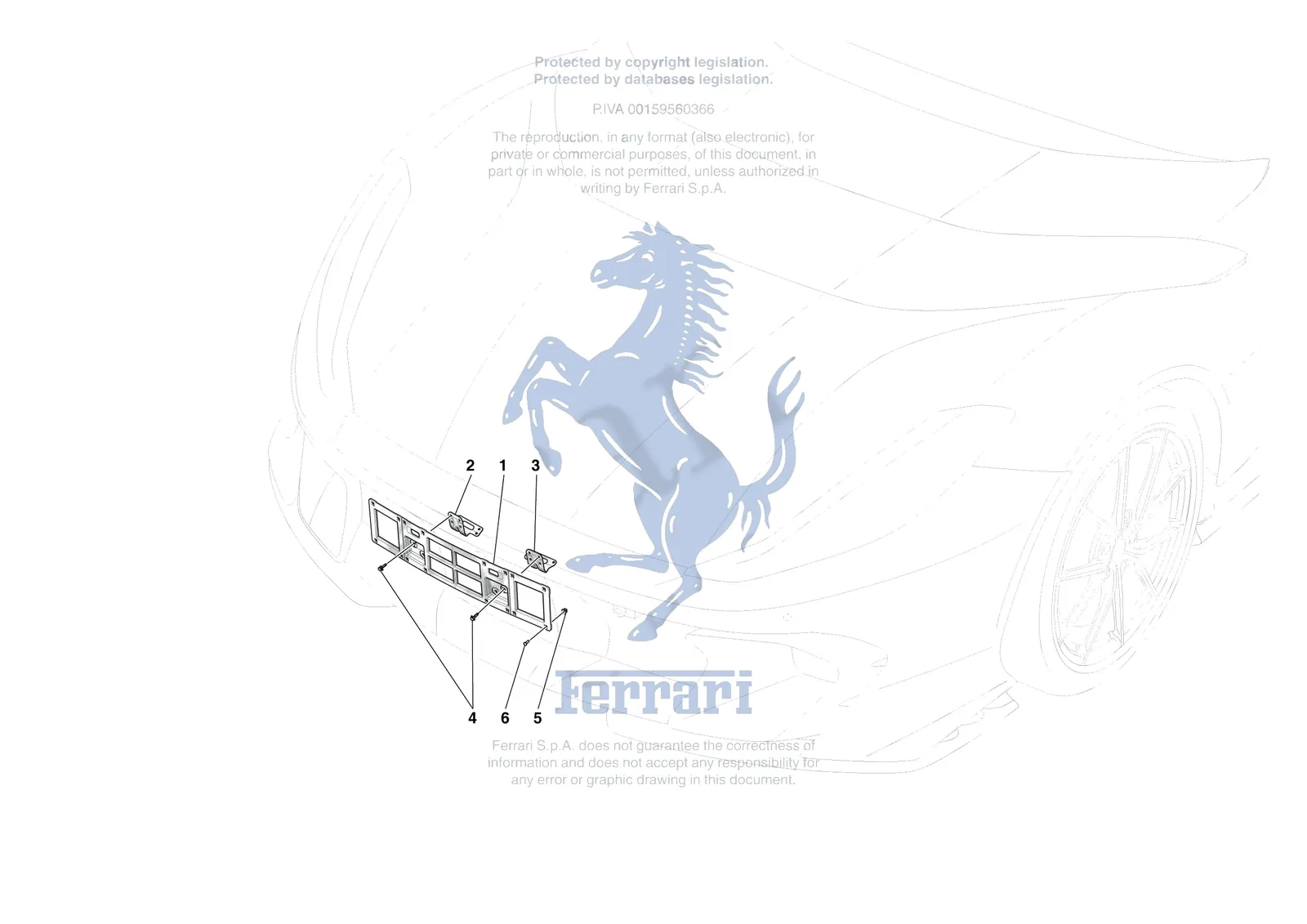 Ferrari 812 CompetizioneA [VEHICLE TRIM] - E.41 - INSTALLING FRONT LICENSE PLATE exploded diagram