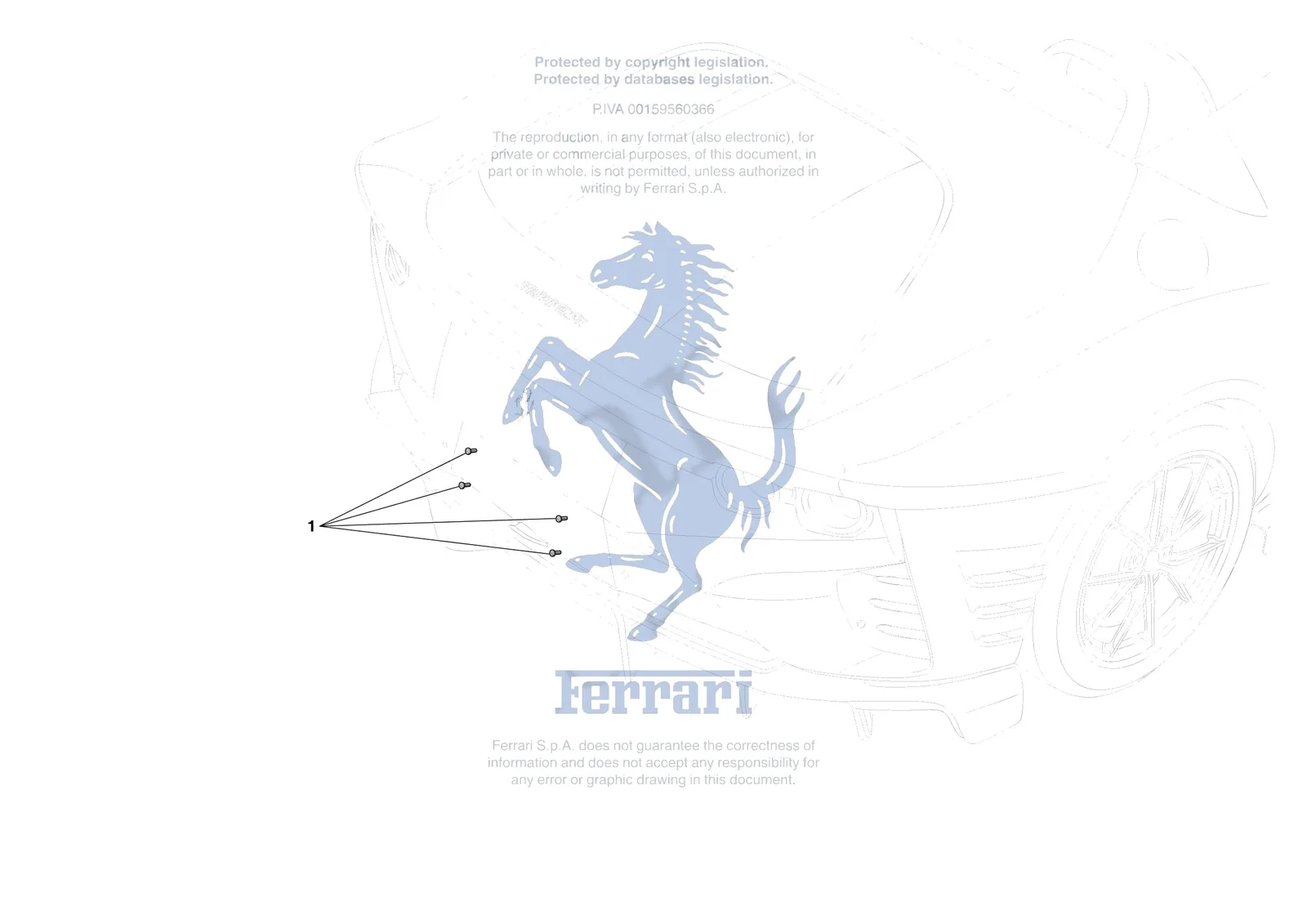 Ferrari 812 CompetizioneA [VEHICLE TRIM] - E.43 - REAR LICENCE PLATE INSTALLATION exploded diagram