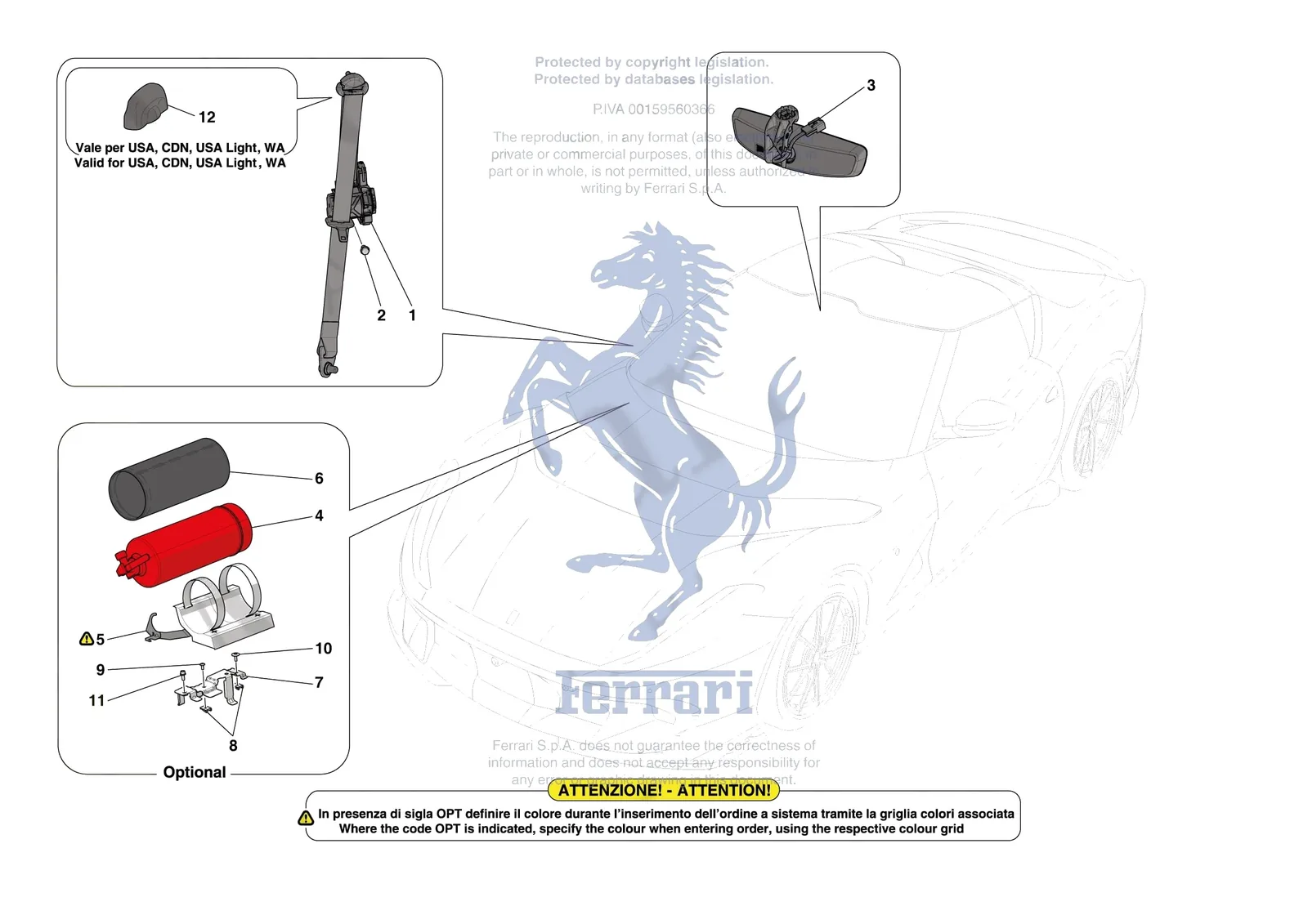 Ferrari 812 CompetizioneA [VEHICLE TRIM] - E.53 - OTHER INTERIOR TRIM ACCESSORIES exploded diagram