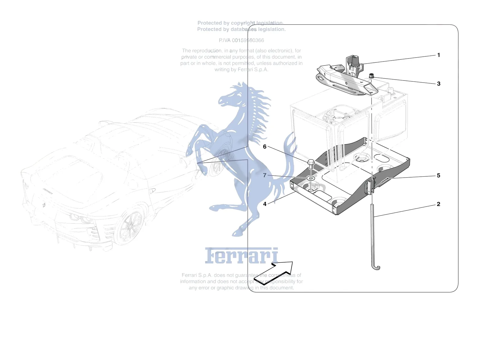 Ferrari 812 CompetizioneA [VEHICLE TRIM] - E.61 - BATTERY INSTALLATION exploded diagram