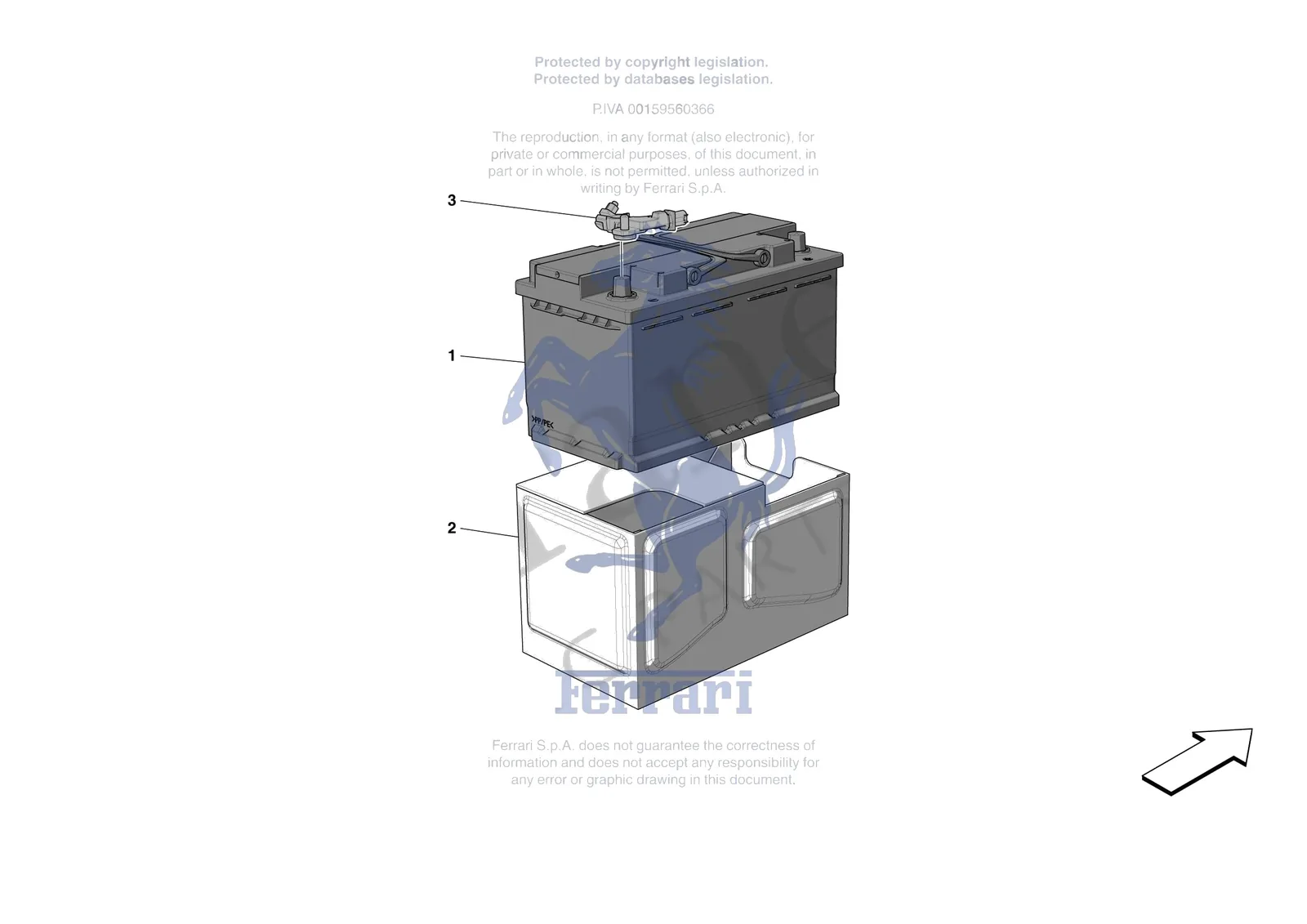 Ferrari 812 CompetizioneA [ELECTRICAL SYSTEM] - F.01 - BATTERIES exploded diagram