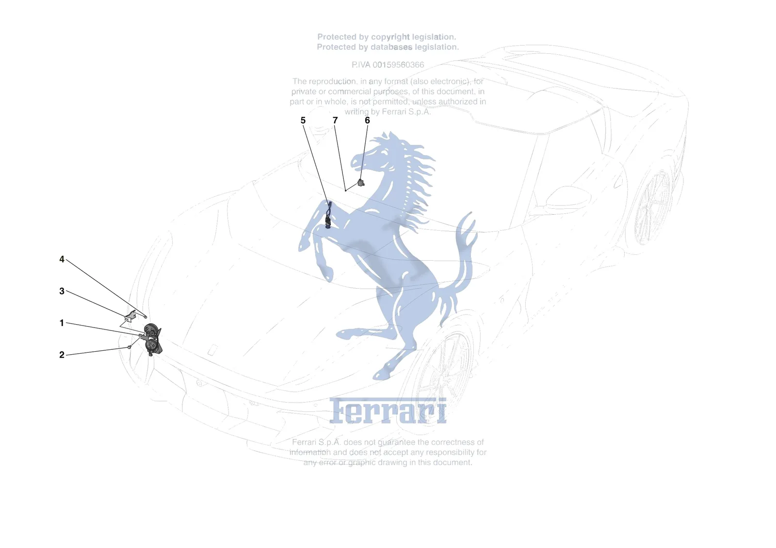 Ferrari 812 CompetizioneA [ELECTRICAL SYSTEM] - F.05 - OTHER ELECTRICAL DEVICES exploded diagram
