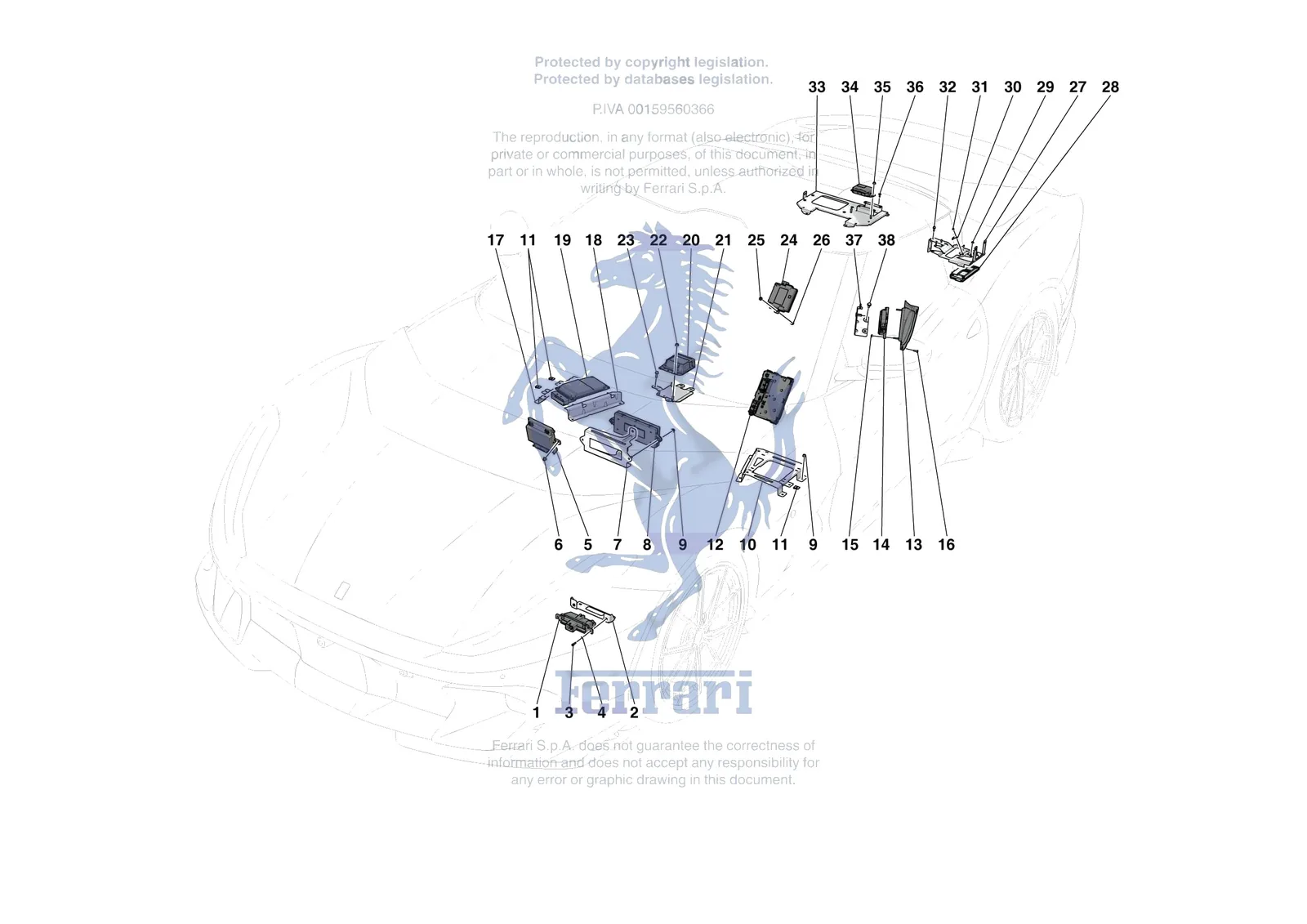 Ferrari 812 CompetizioneA [ELECTRICAL SYSTEM] - F.06 - ELECTRICAL SYSTEM CONTROL UNITS exploded diagram
