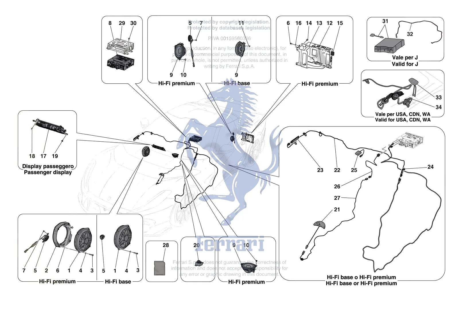 Ferrari 812 CompetizioneA [ELECTRICAL SYSTEM] - F.10 - AUDIO UNIT exploded diagram
