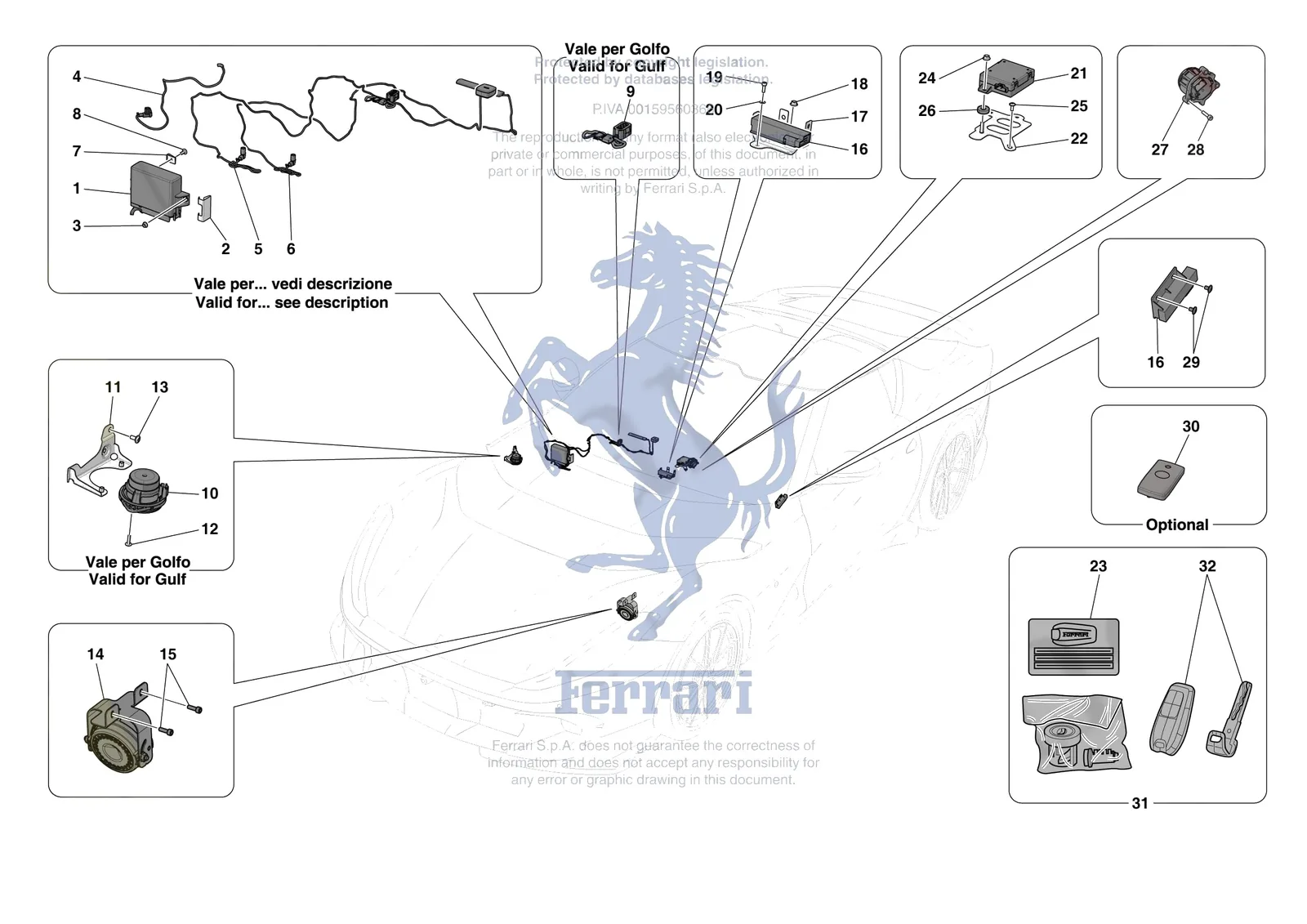 Ferrari 812 CompetizioneA [ELECTRICAL SYSTEM] - F.11 - ANTI-THEFT SYSTEM exploded diagram