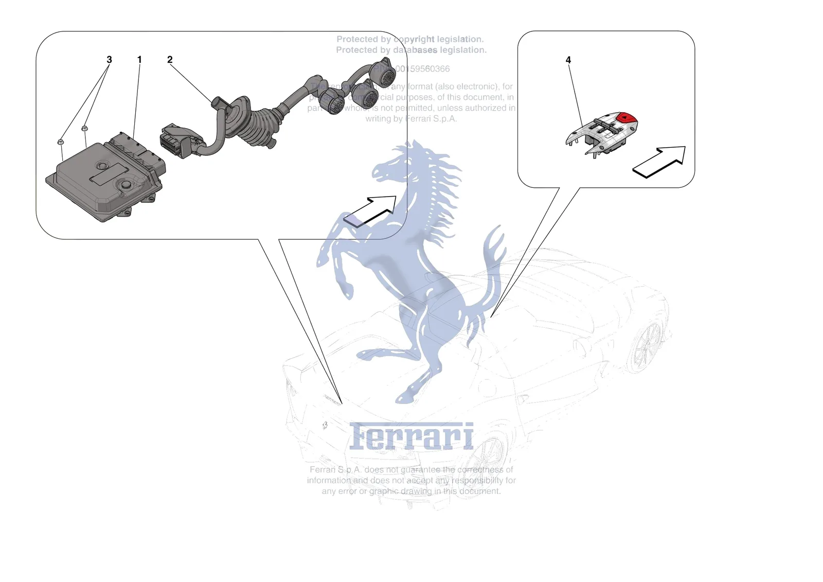Ferrari 812 CompetizioneA [ELECTRICAL SYSTEM] - F.12 - DCT GEARBOX SYSTEM exploded diagram