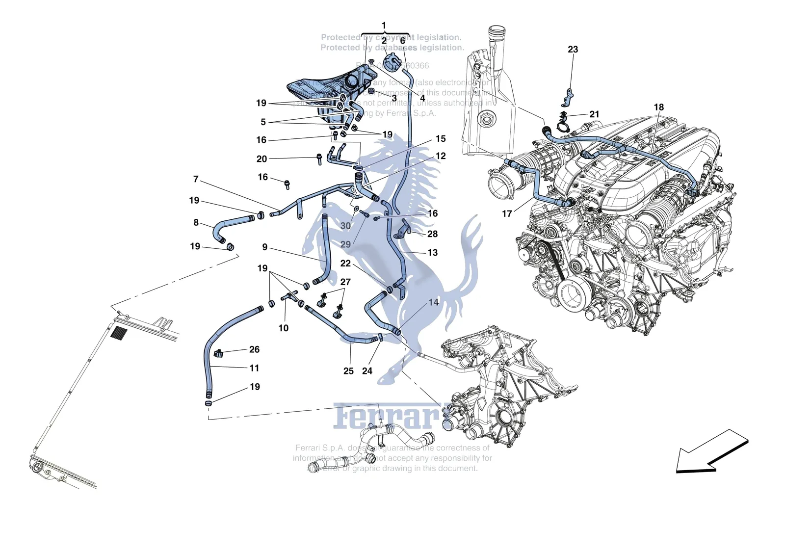COOLING - HEADER TANK AND PIPES