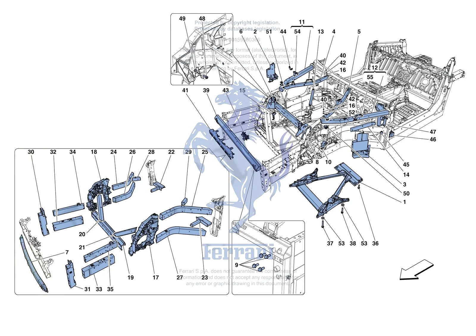 STRUCTURES AND ELEMENTS FRONT OF VEHICLE