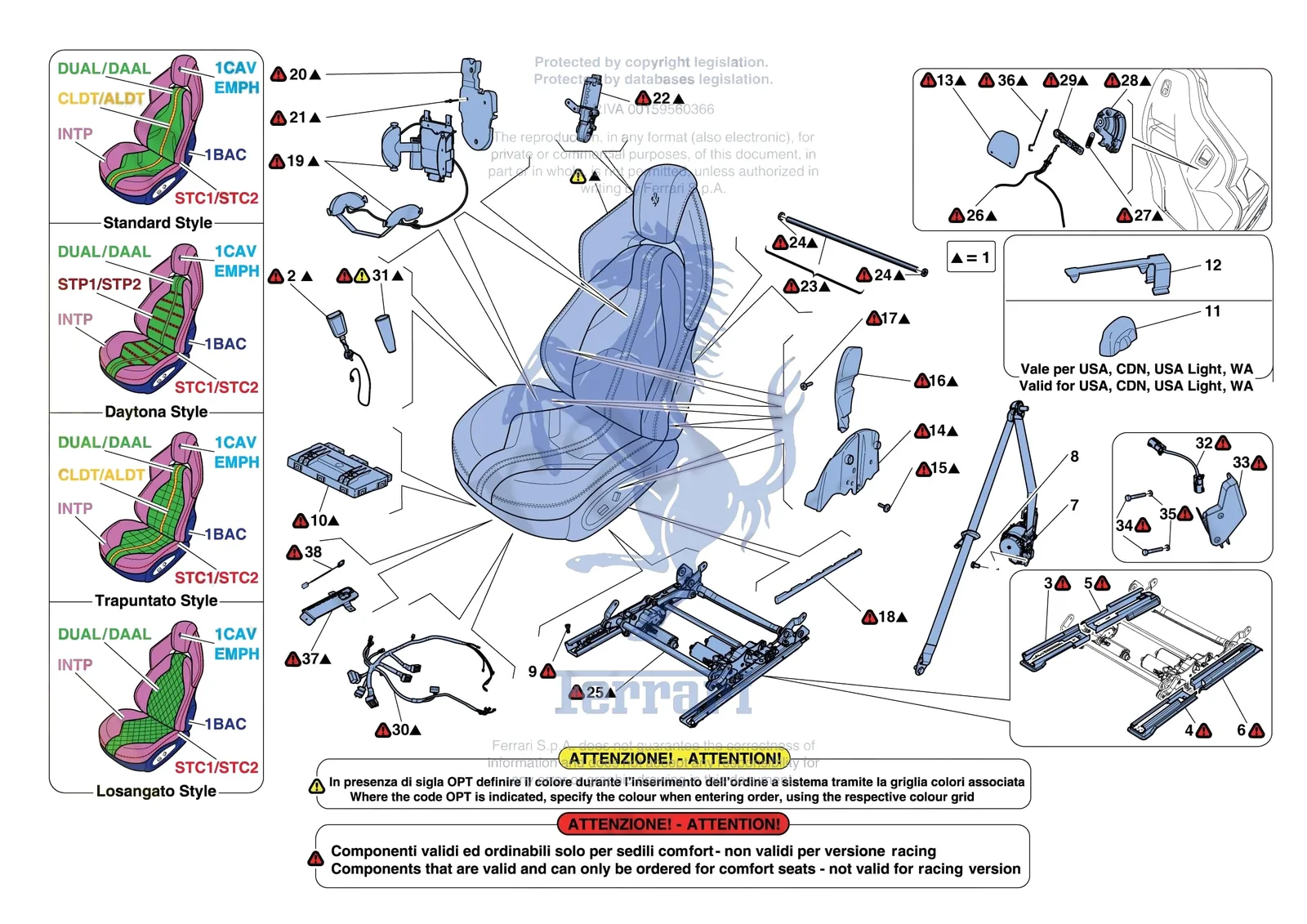 FRONT SEAT - SEAT BELTS GUIDES AND ADJUSTMENT