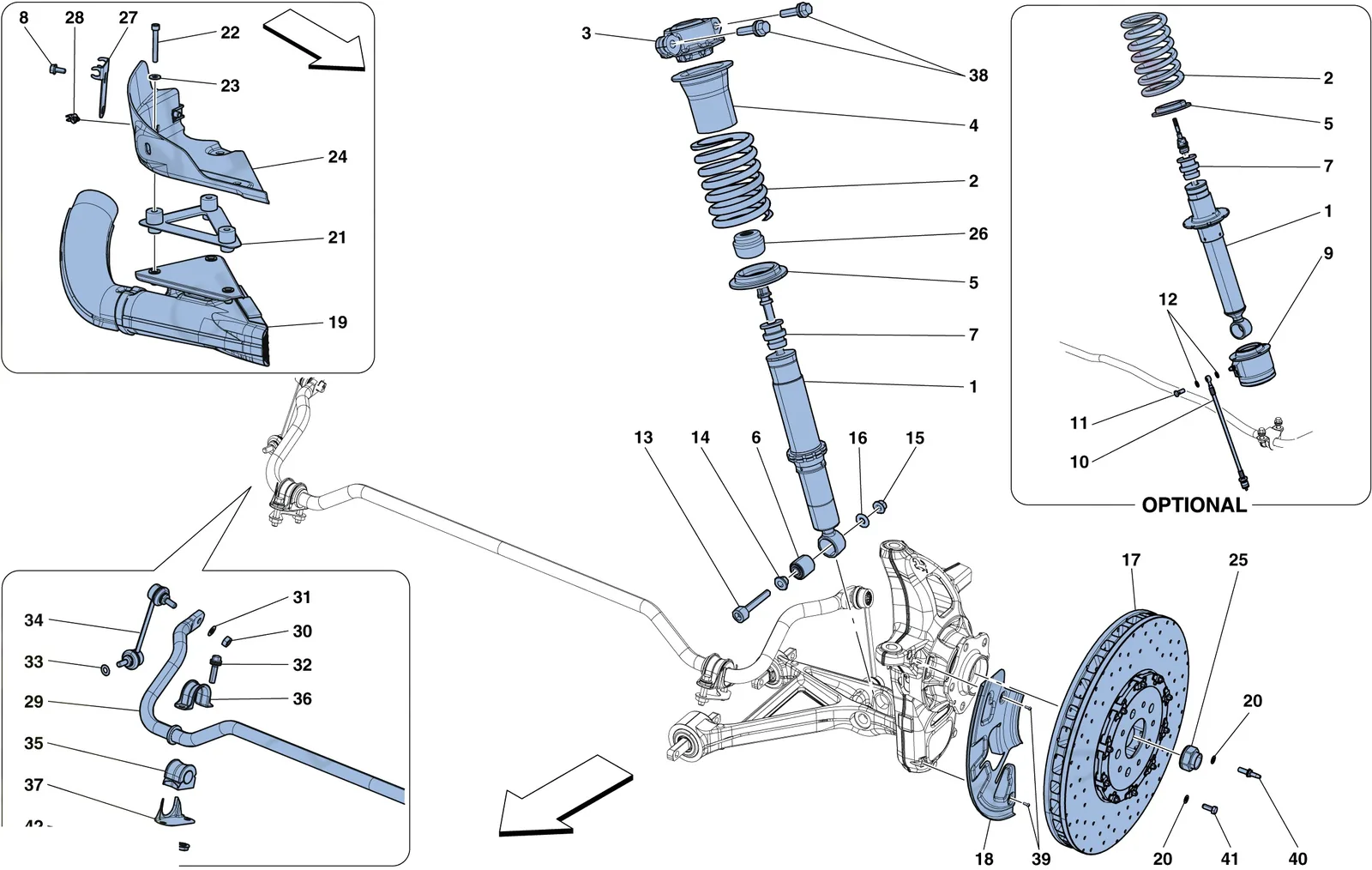 Front Suspension - Shock Absorber And Brake Disc