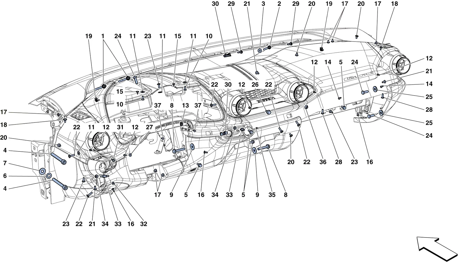 Dashboard Fastenings