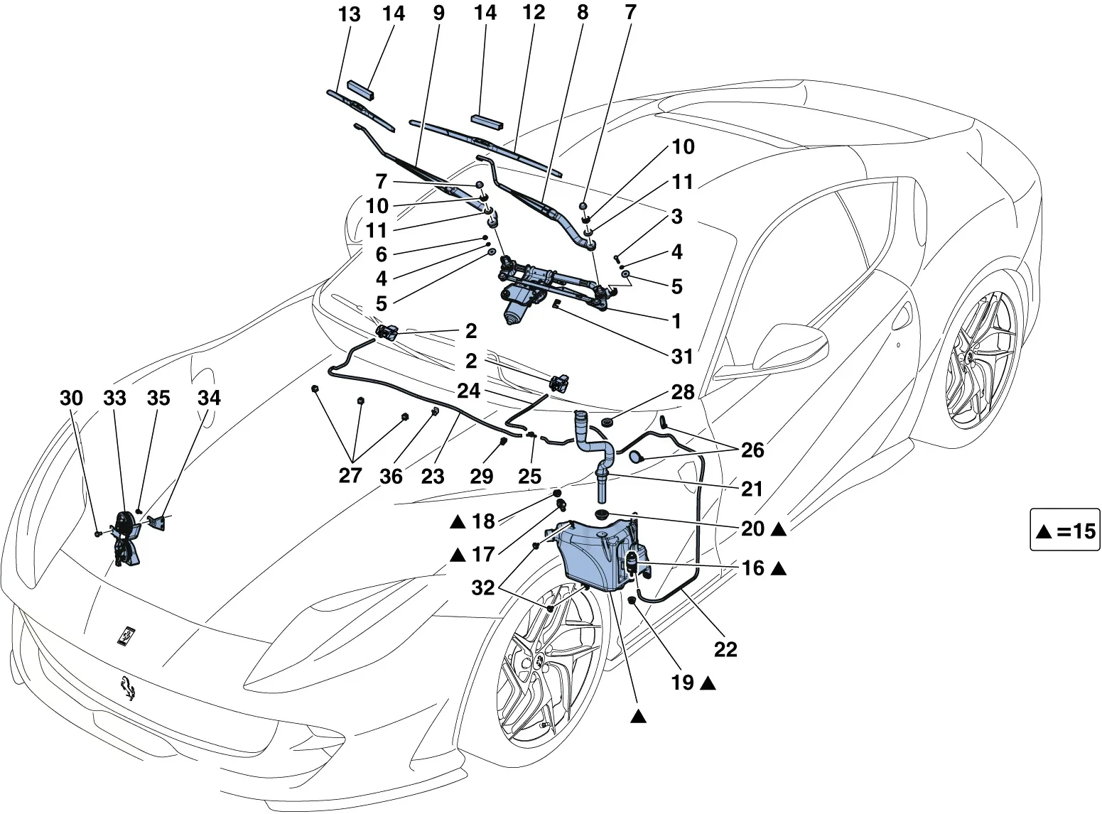 Windscreen Wiper, Windscreen Washer And Horns