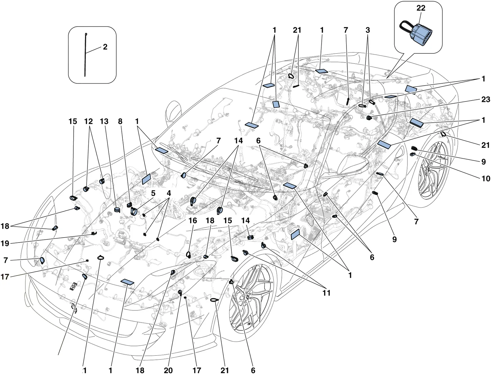 Various Fastenings For The Electrical System
